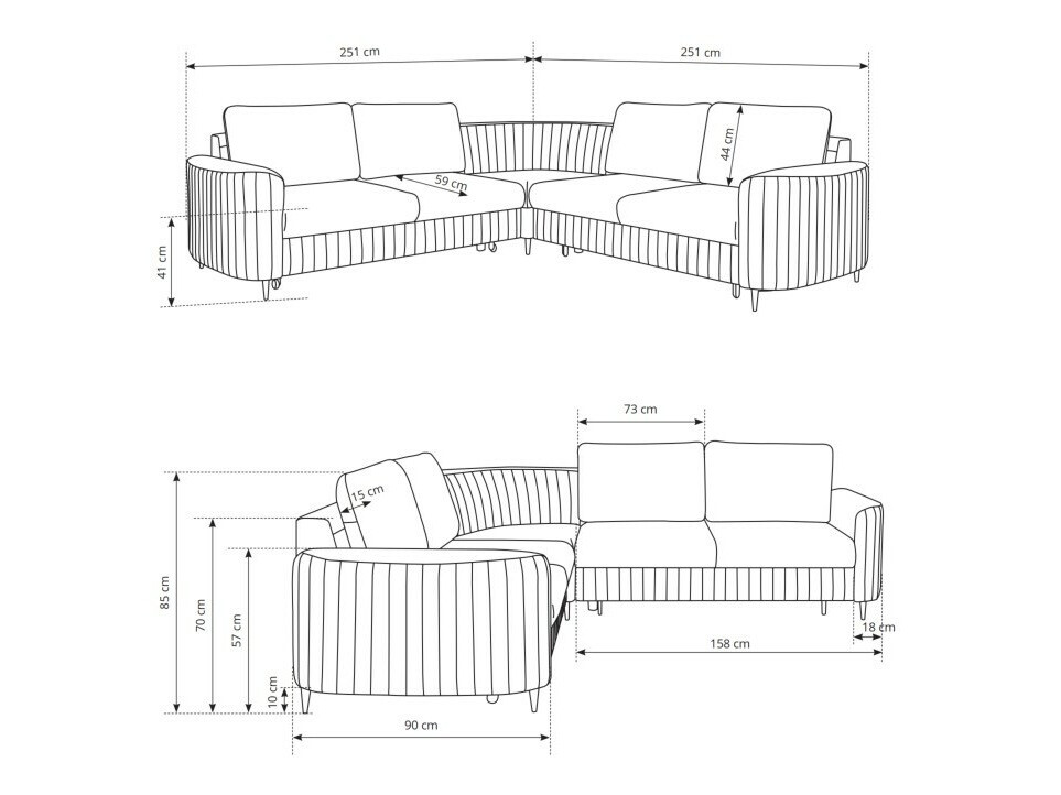 Ugaona sofa Kingston 157 (Castel 79)