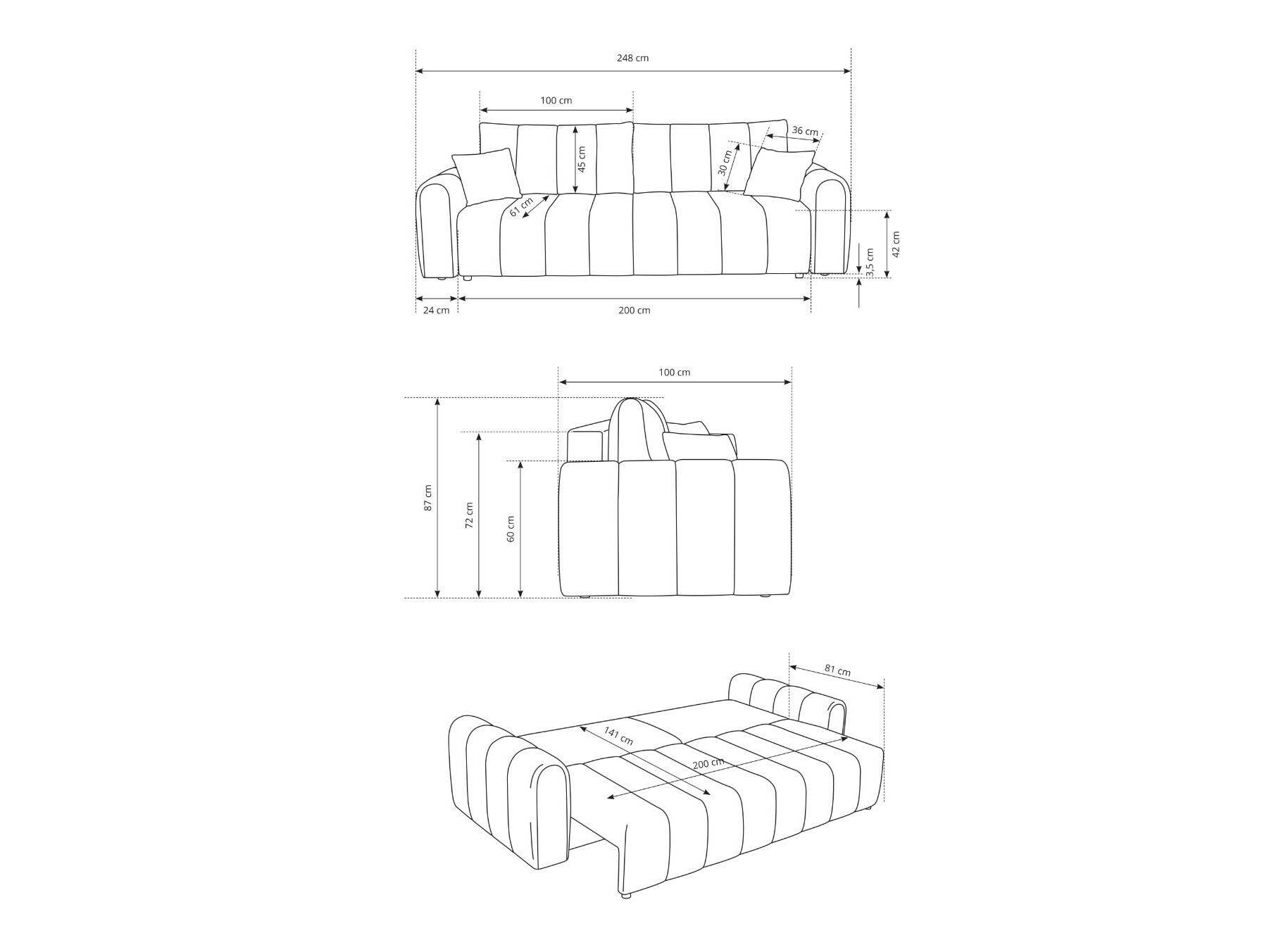 Sofa na razvlačenje Kingston 159