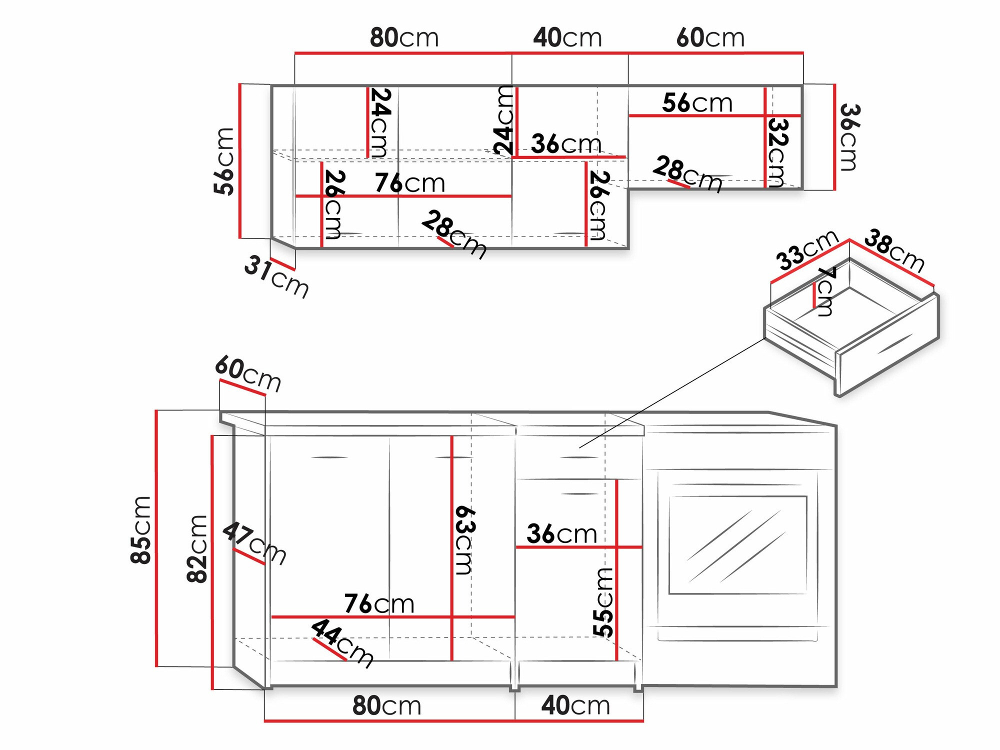 Kuhinjski set Trenton 101 (Sonoma hrast + Bež)