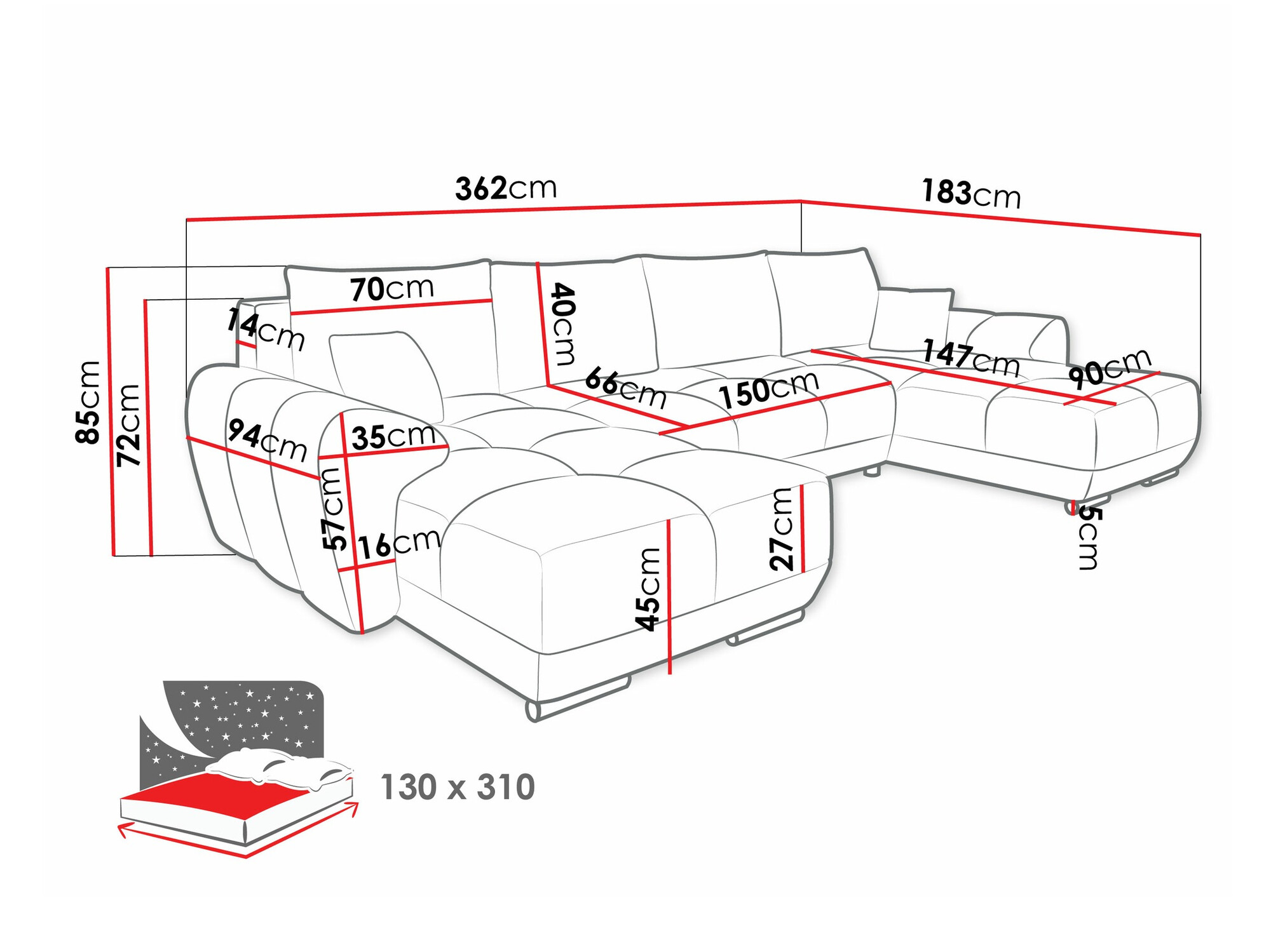 Ugaona sofa Camden 101 (Velo 621)