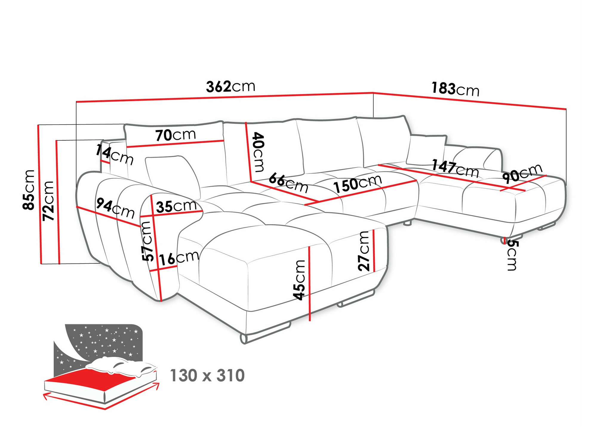 Ugaona sofa Camden 101 (Velo 635)