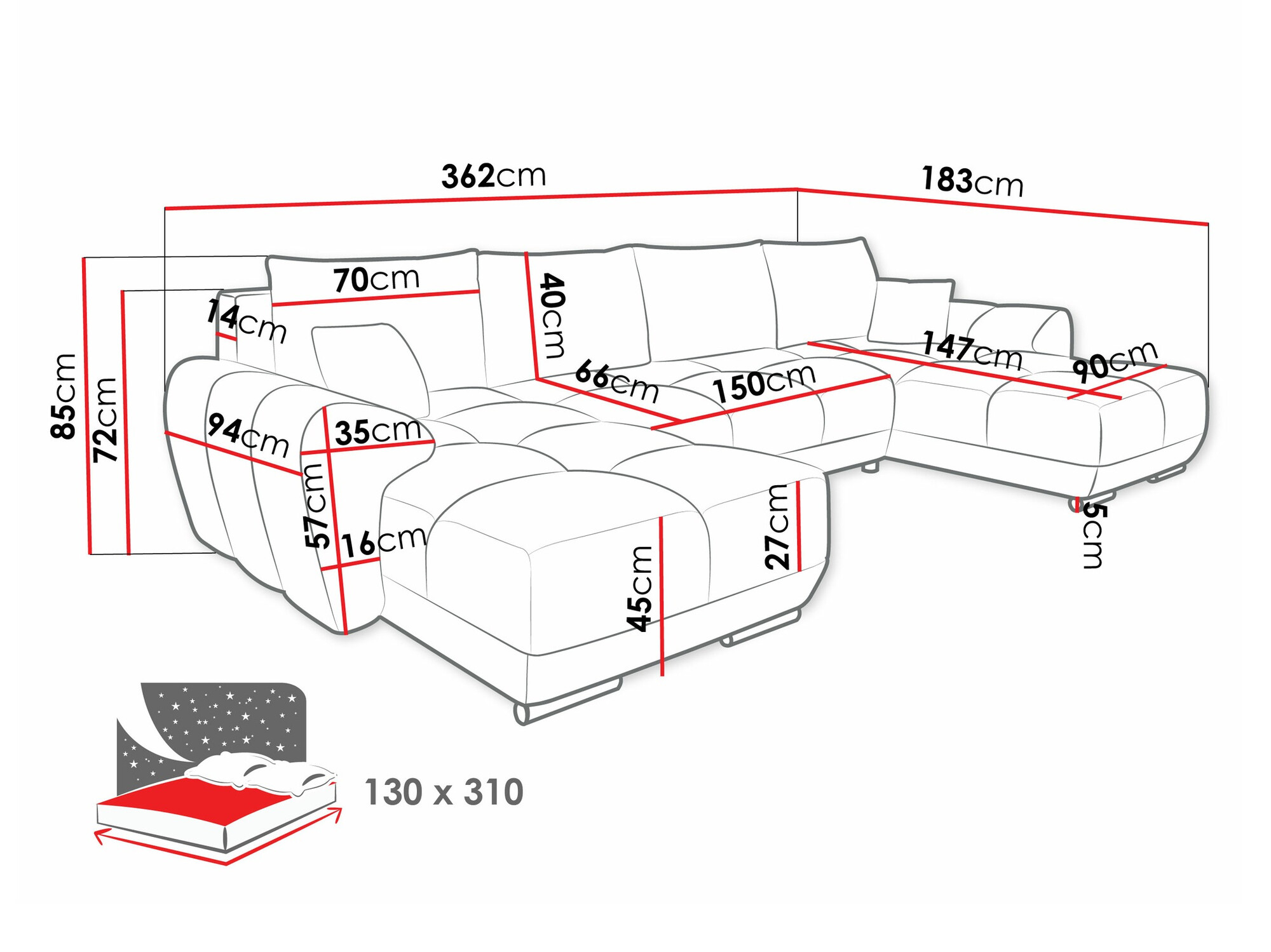 Ugaona sofa Camden 101 (Velo 636)