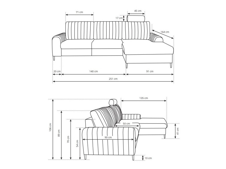 Ugaona sofa Kingston 163 (Velluto 25)