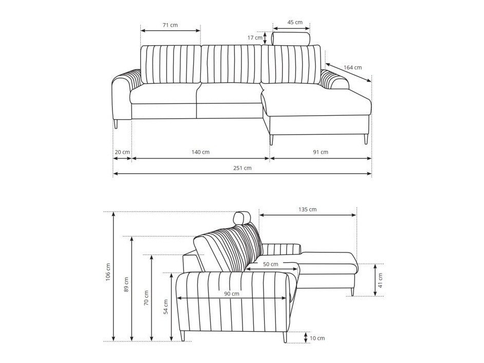 Ugaona sofa Kingston 165 (Velluto 16)