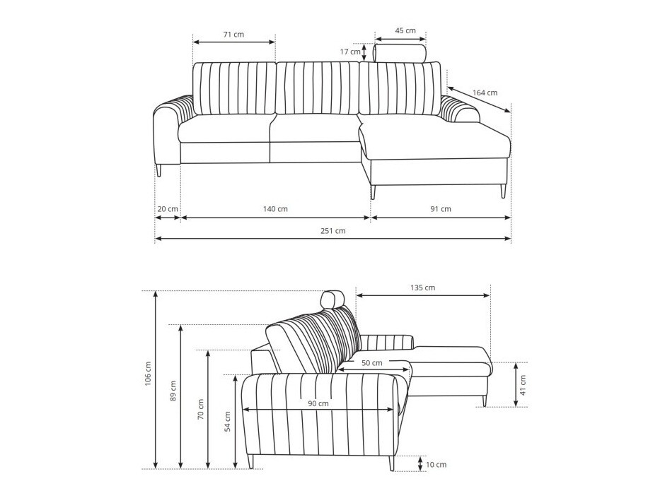 Ugaona sofa Kingston 165 (Velluto 16)