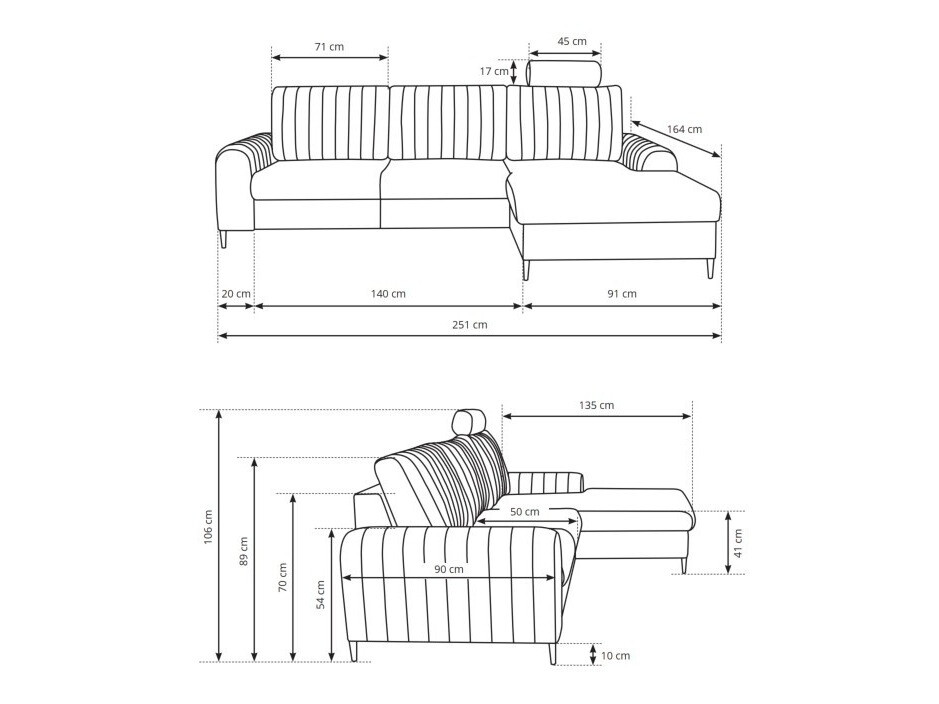 Ugaona sofa Kingston 165 (Velluto 8)