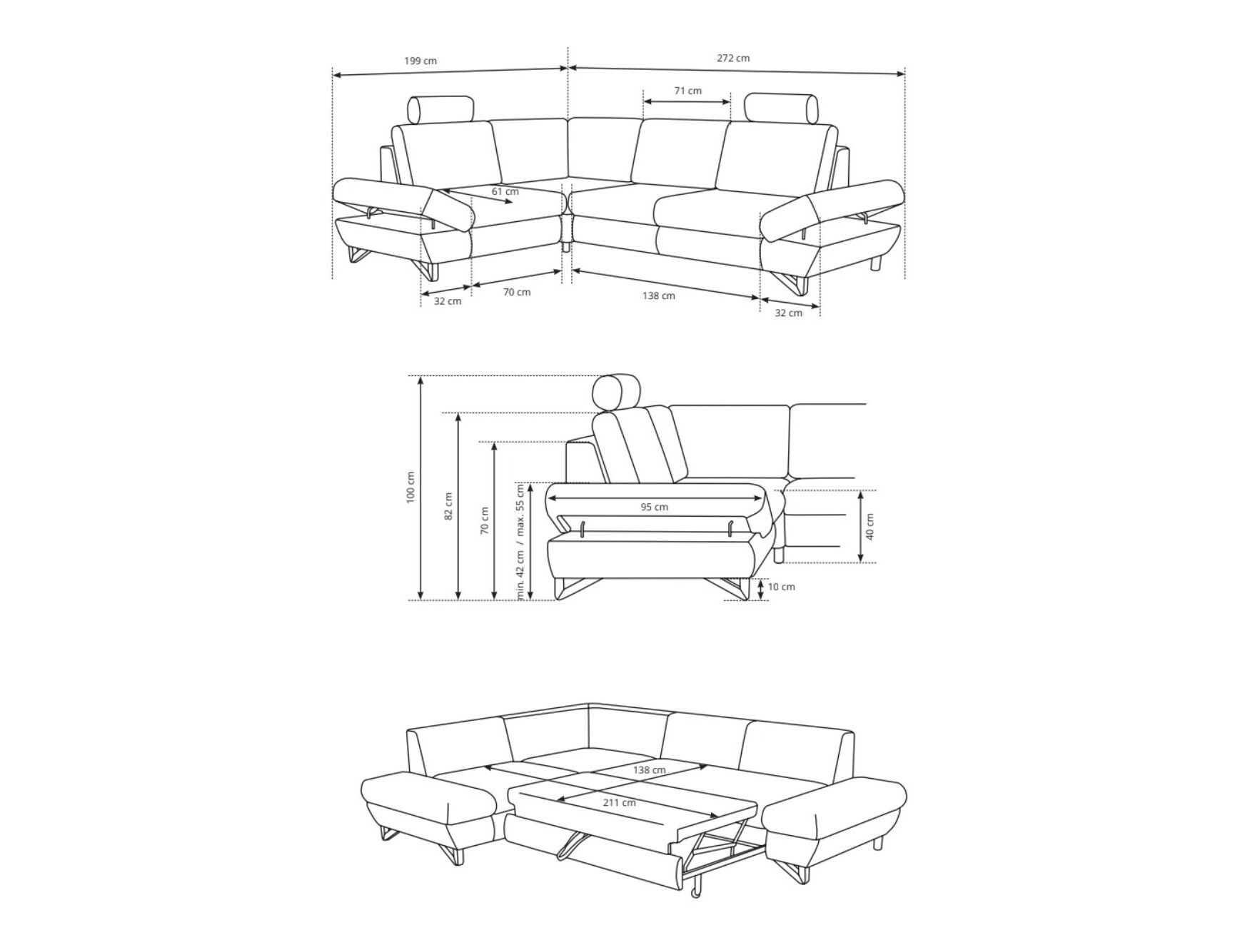 Ugaona sofa Kingston 167 (Avra 18)