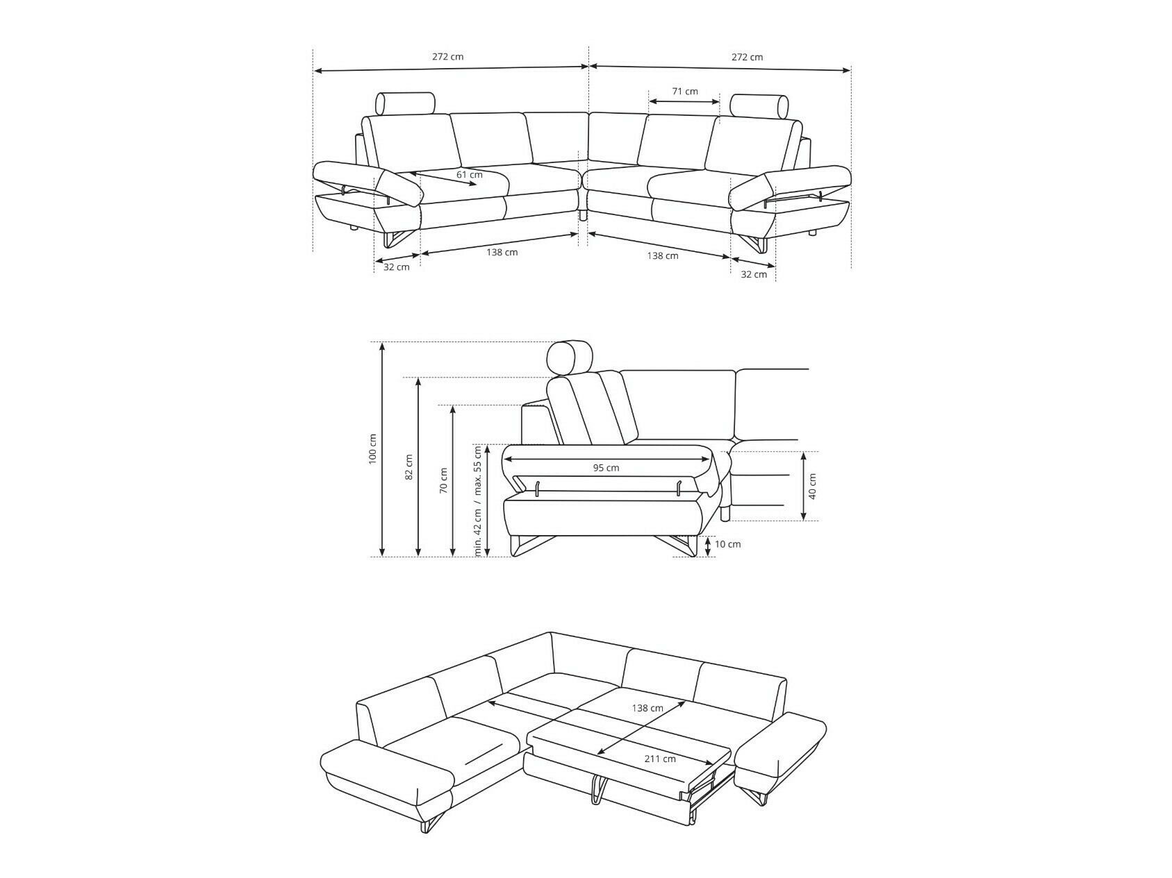 Ugaona sofa Kingston 168 (Avra 18)