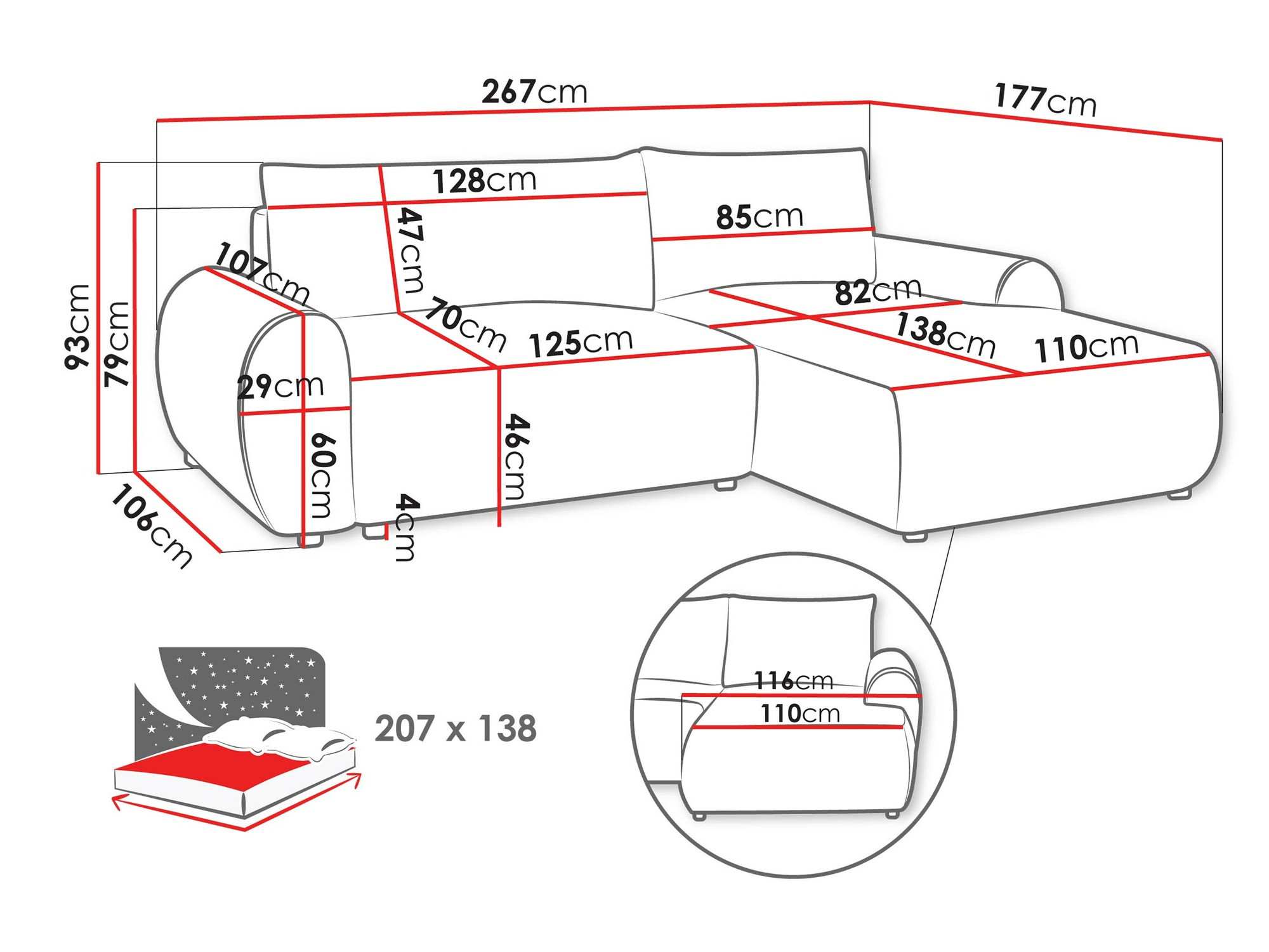 Ugaona sofa TrendyNest 103 (Tilia 03)