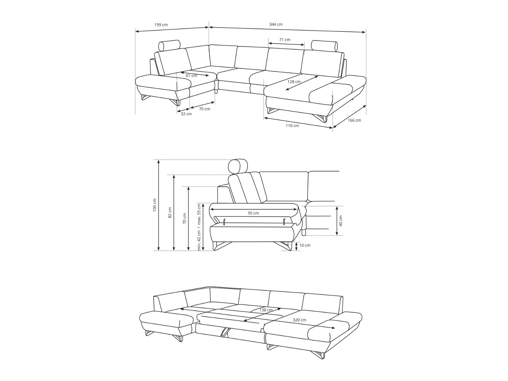 Ugaona sofa Kingston 169 (Avra 14)
