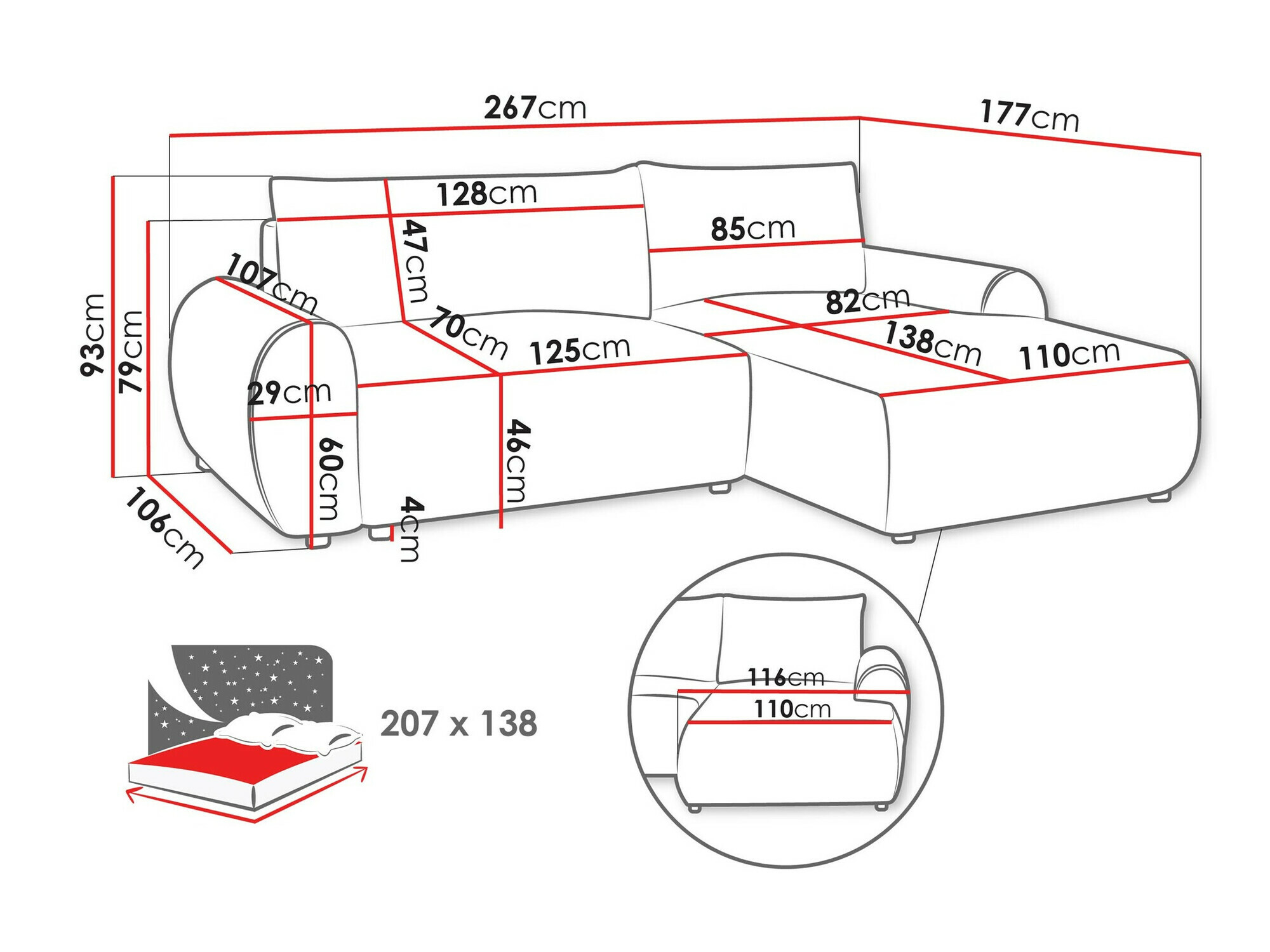 Ugaona sofa TrendyNest 103 (Tilia 17)