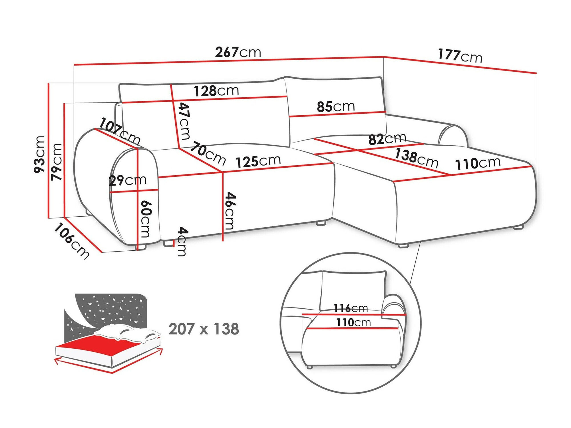 Ugaona sofa TrendyNest 103 (Tilia 17)