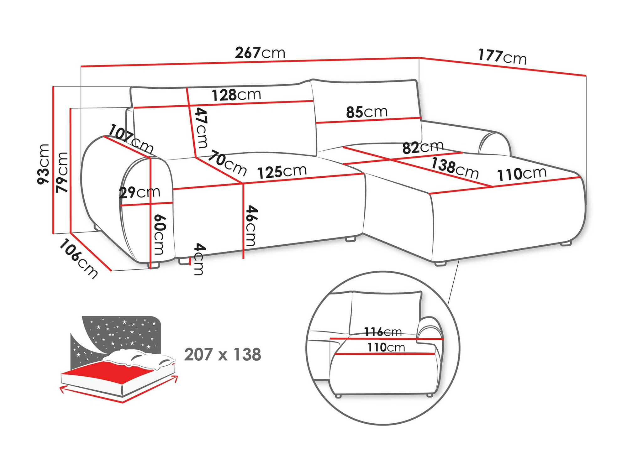 Ugaona sofa TrendyNest 103 (Tilia 86)