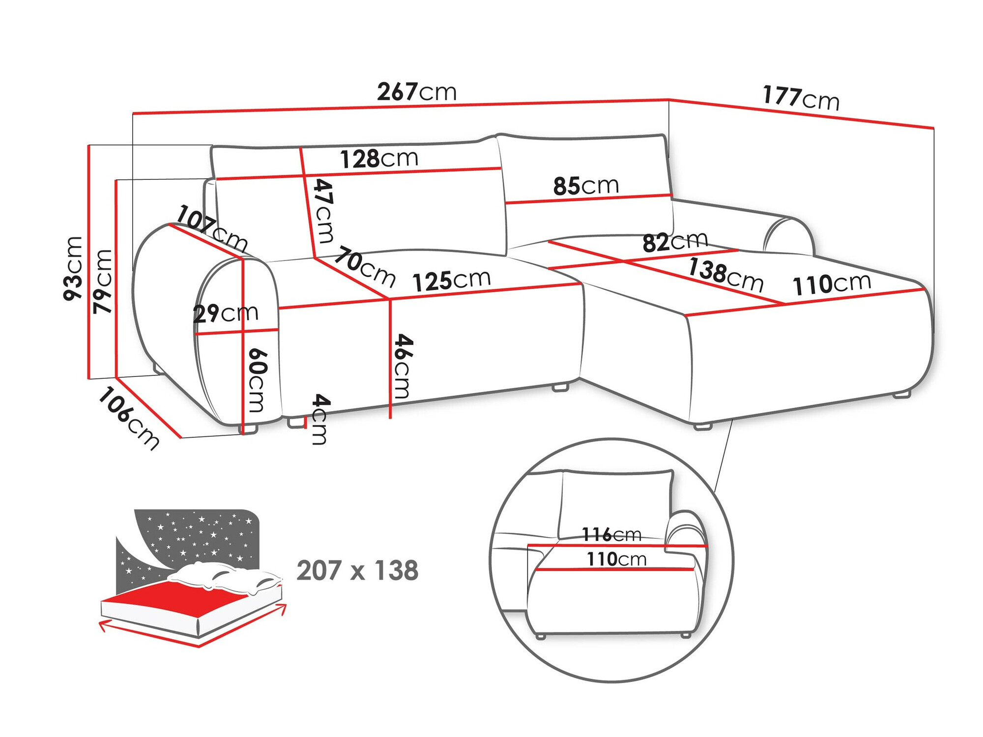 Ugaona sofa TrendyNest 103 (Tilia 90)