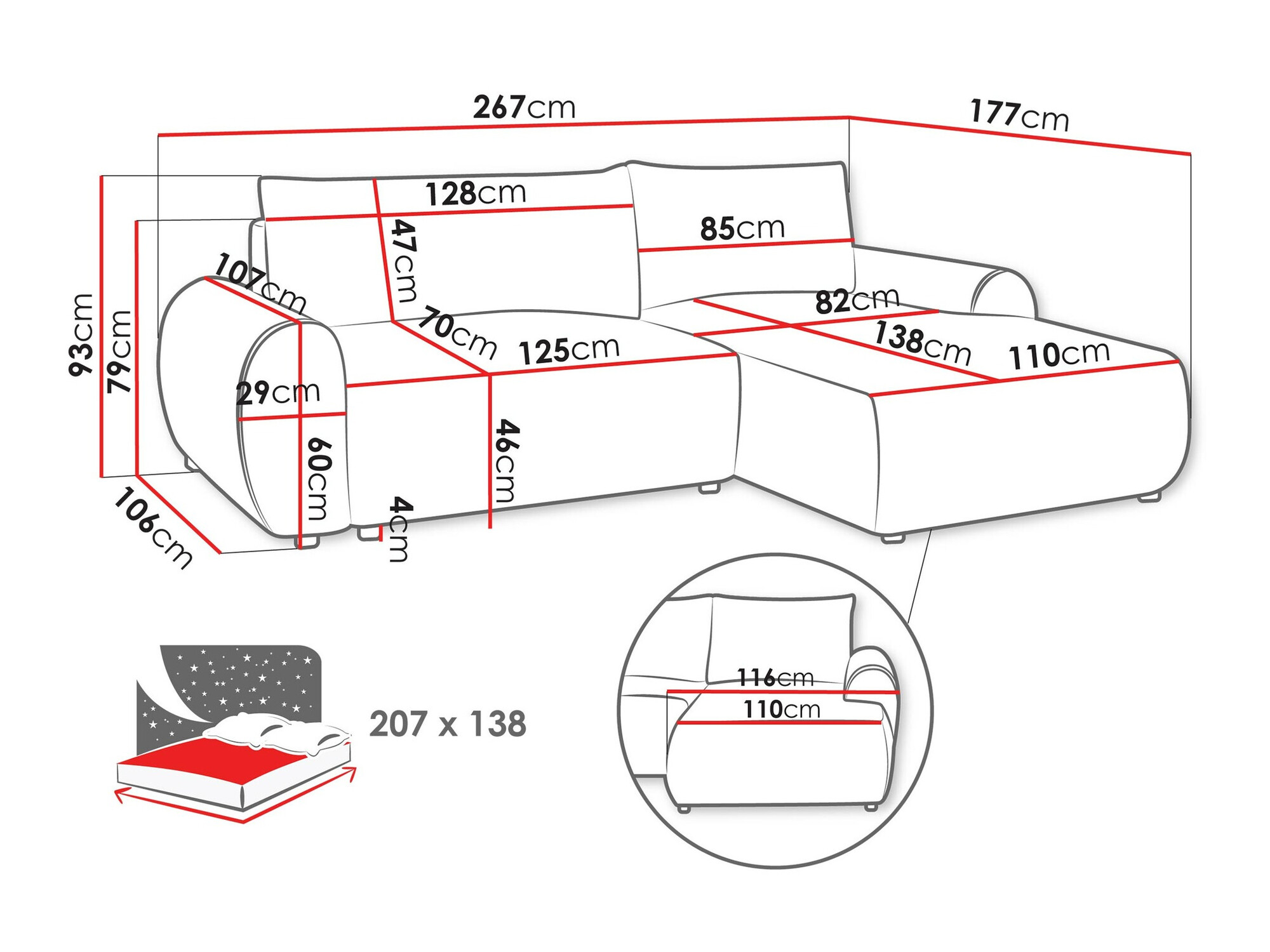 Ugaona sofa TrendyNest 103 (Tilia 90)