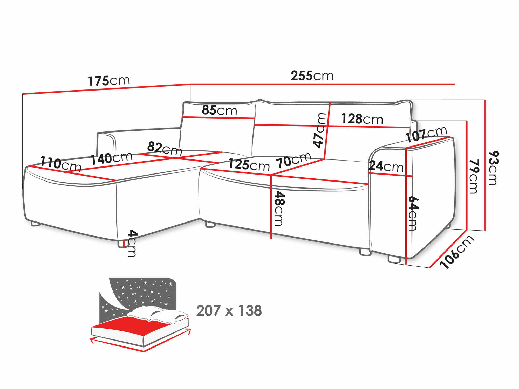 Ugaona sofa TrendyNest 105 (Pretty 22)