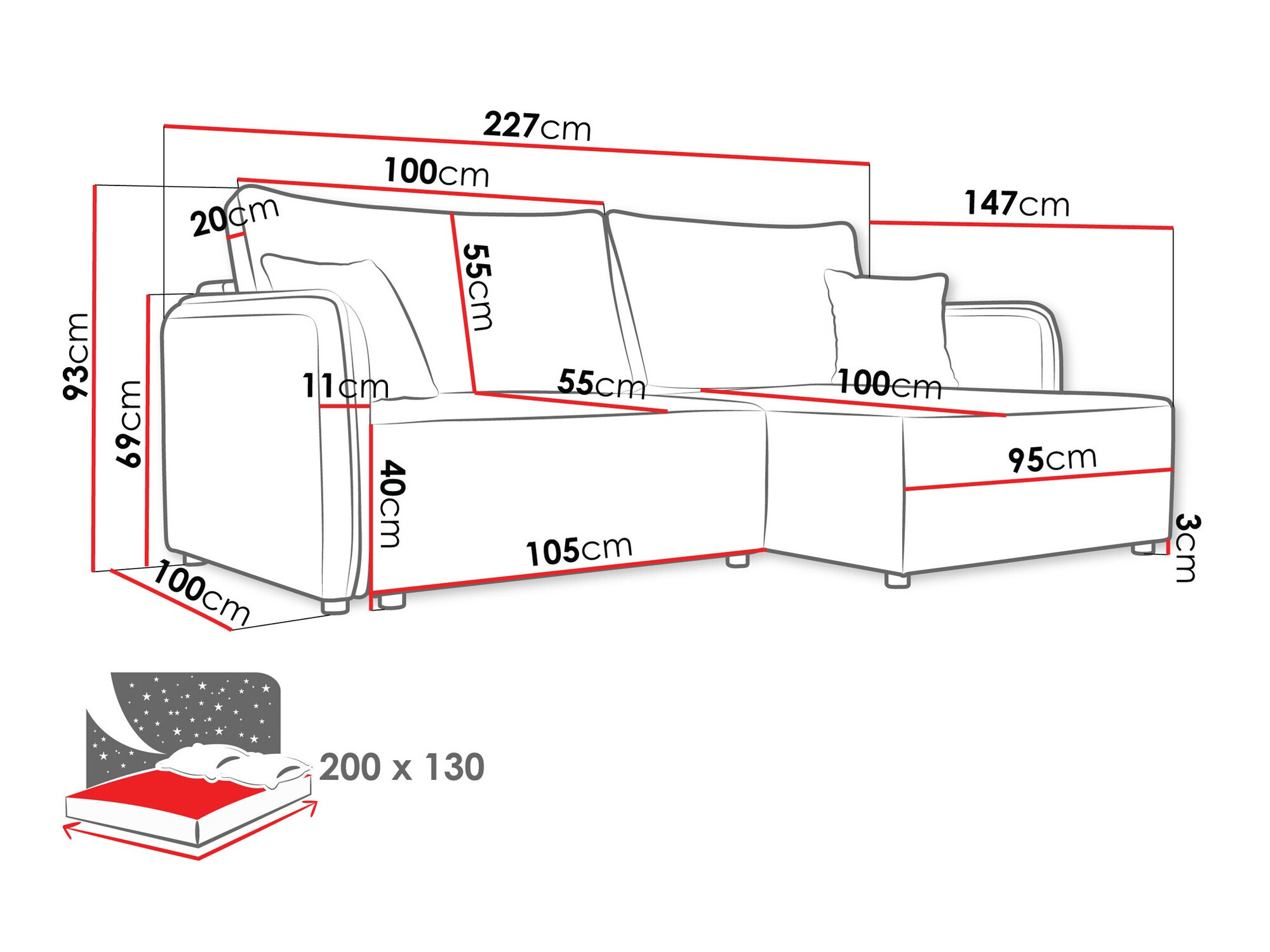 Ugaona sofa TrendyNest 111 (Velo 621)
