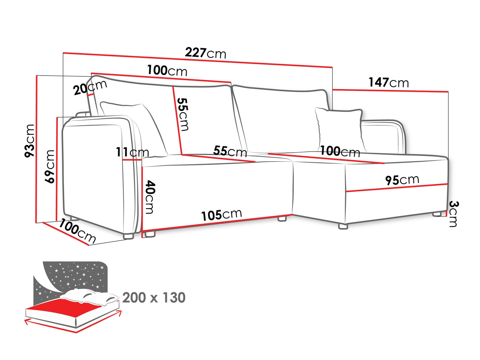 Ugaona sofa TrendyNest 111 (Velo 621)