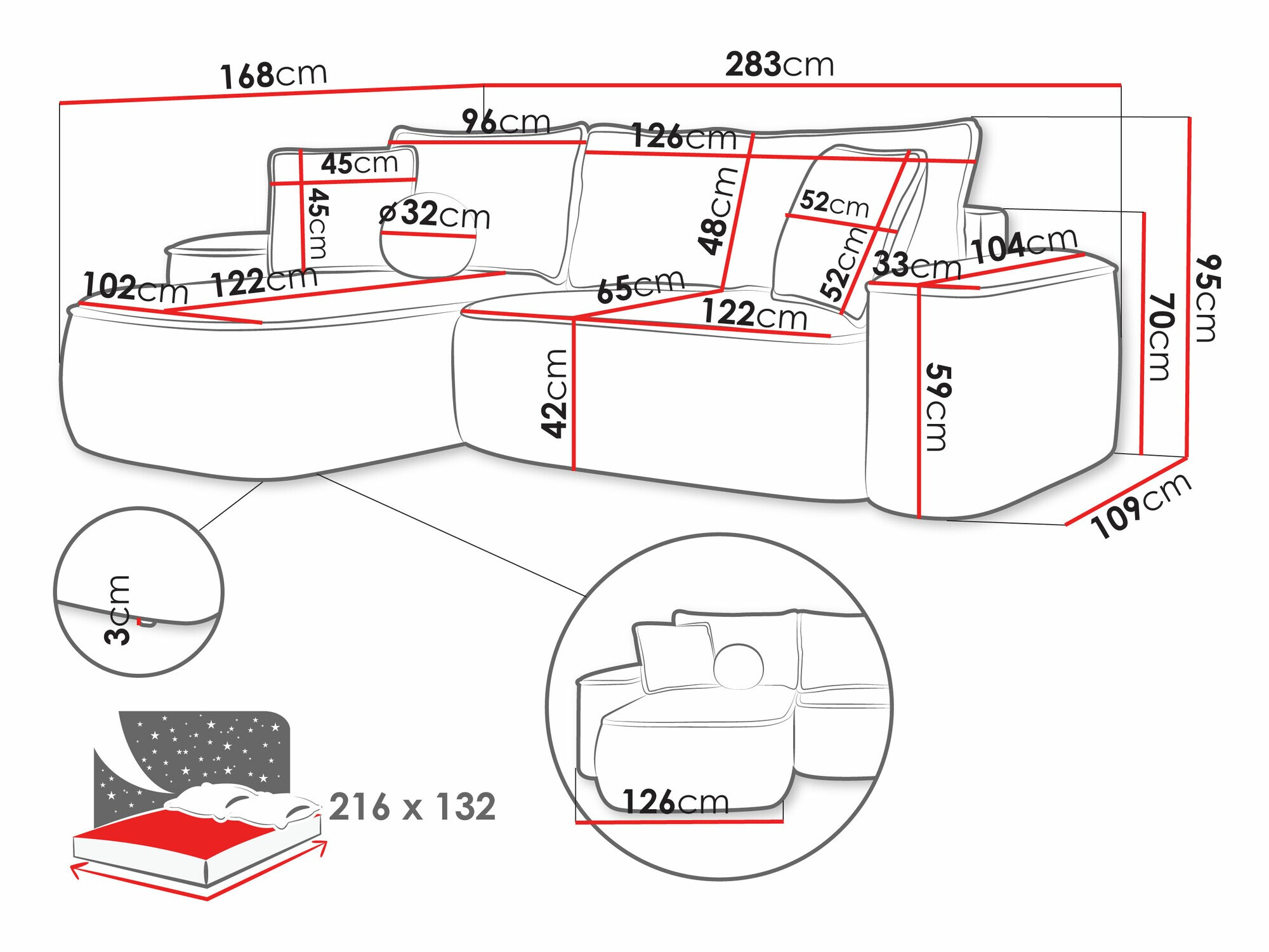 Ugaona sofa TrendyNest 112 (Curio 80)