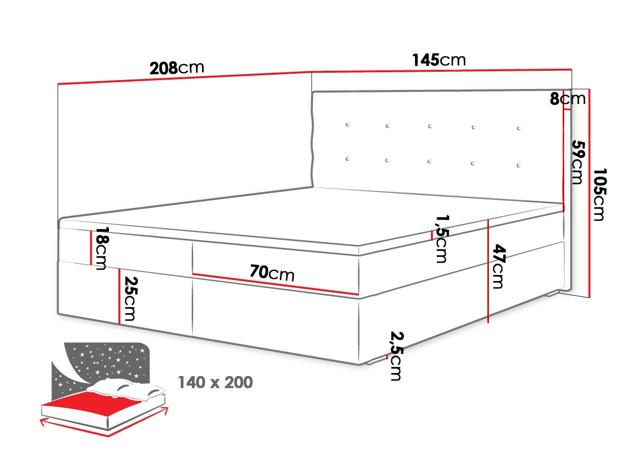Boxspring krevet Memphis 114 (Rico 01)