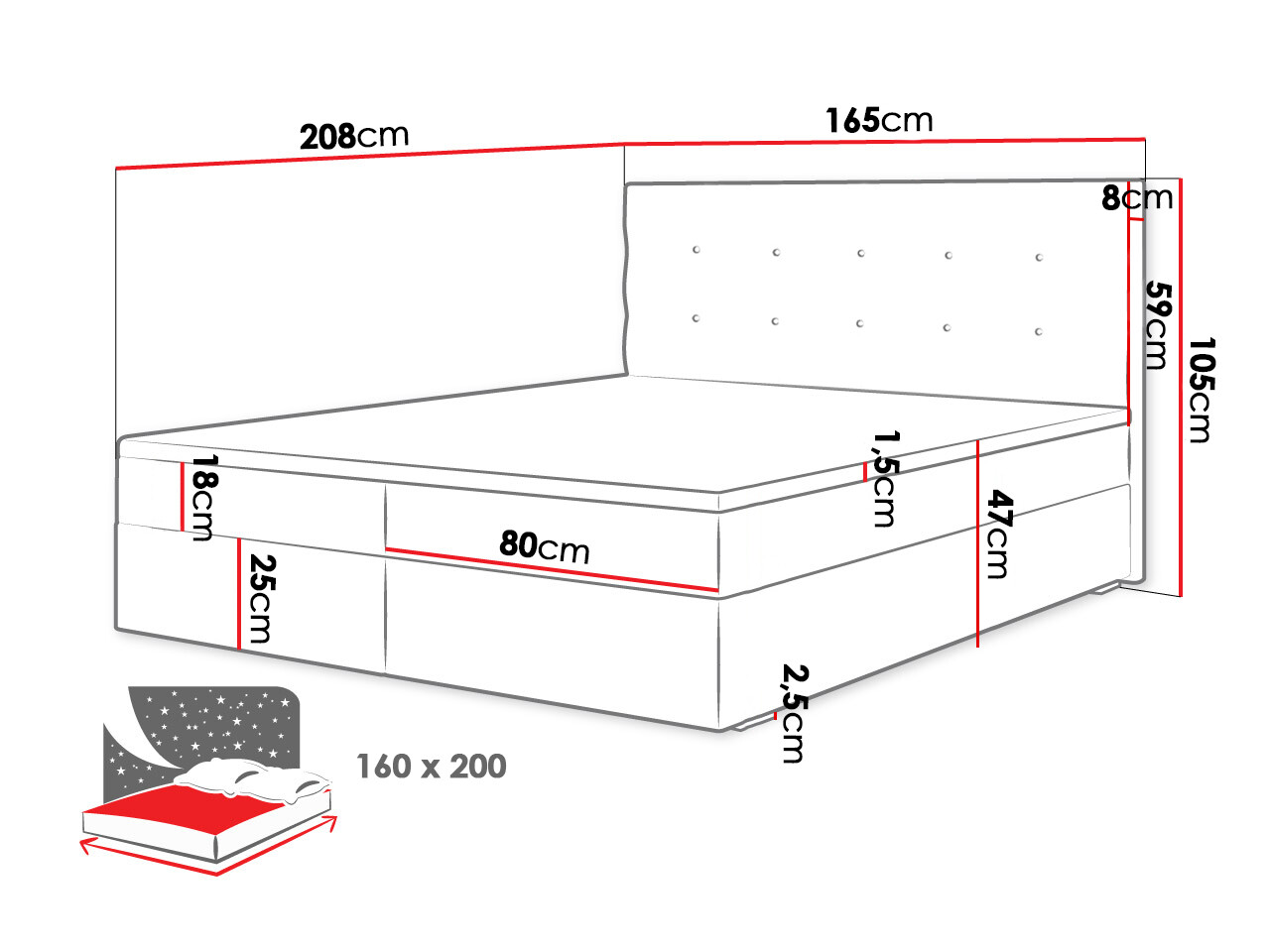 Boxspring krevet Memphis 114 (Rico 01)
