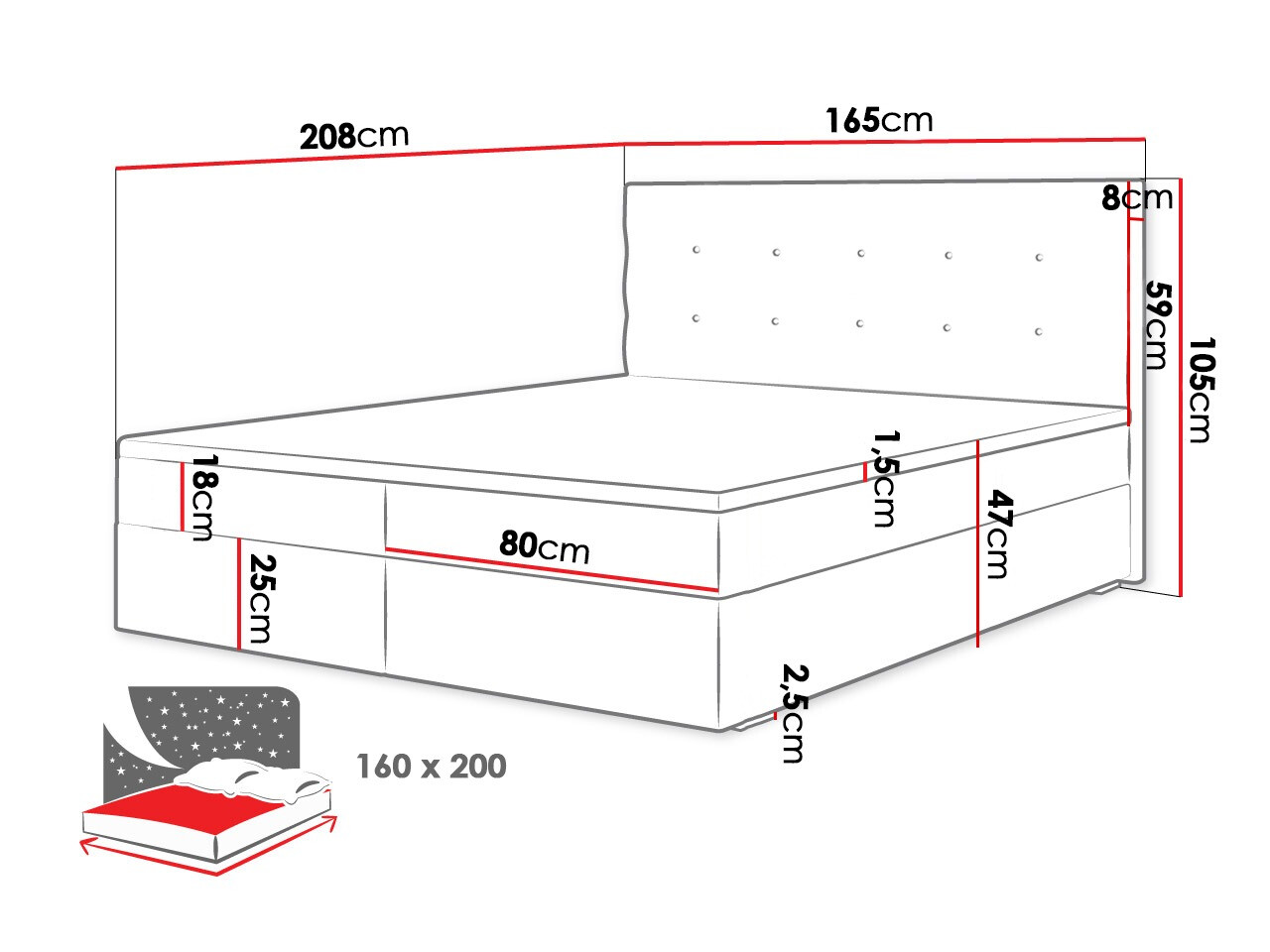 Boxspring krevet Memphis 114 (Rico 20)