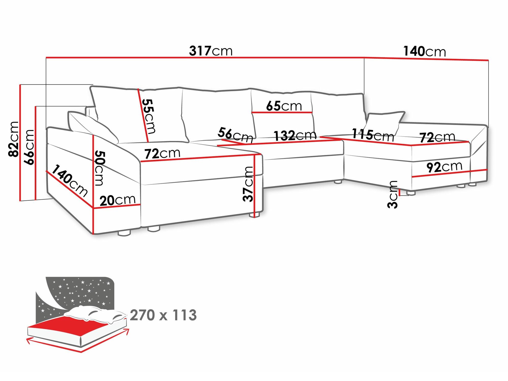 Ugaona sofa Memphis 105 (Alova 04 + Alova 36)