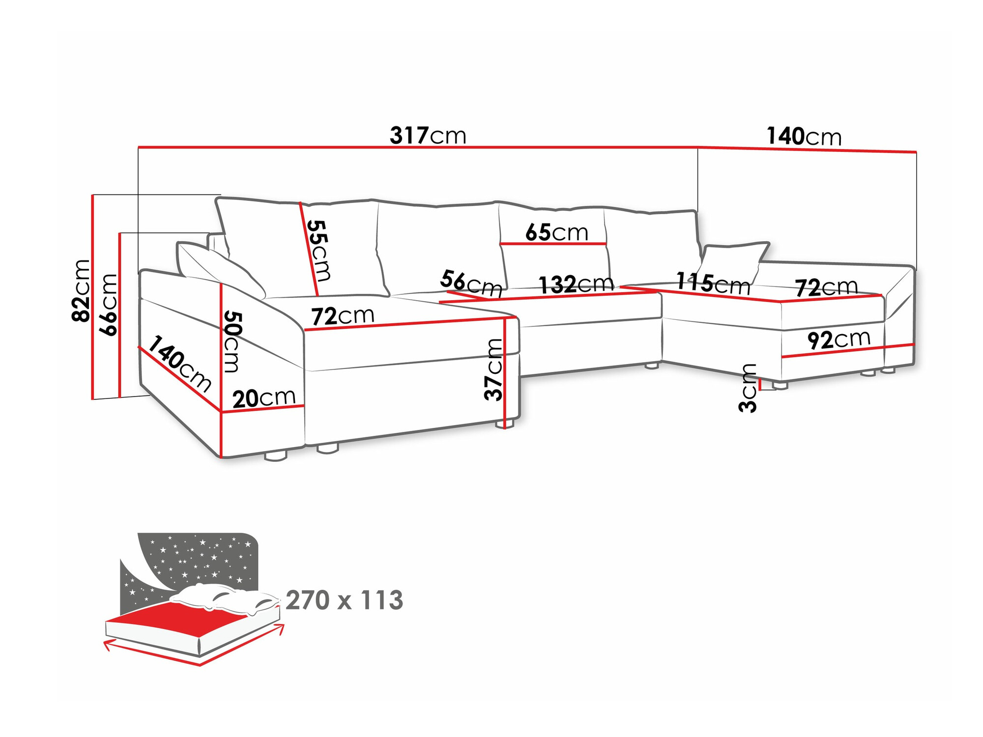 Ugaona sofa Memphis 105 (Alova 07 + Alova 68)