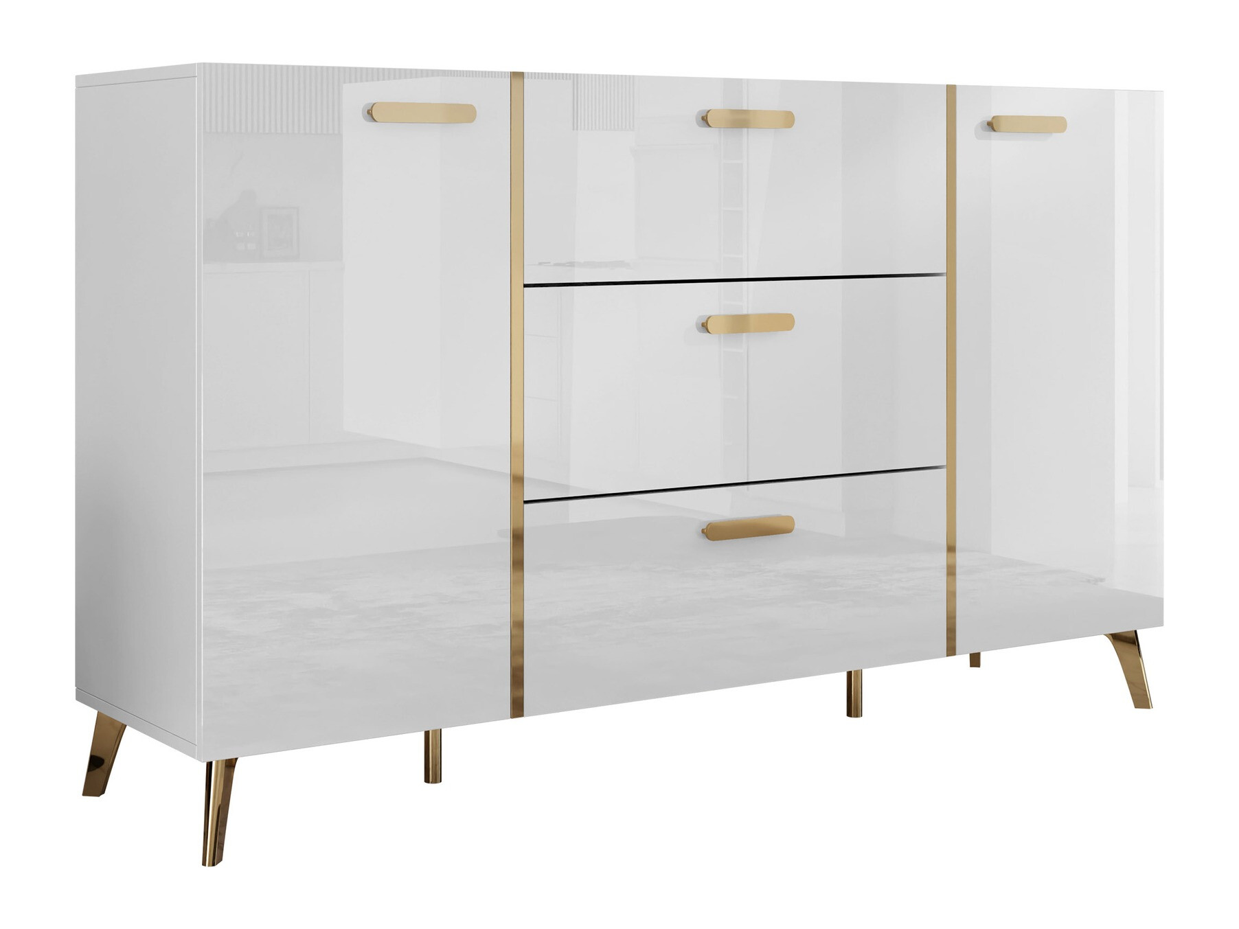 Komoda Comfivo Teslomo 109 (Belo + Sjajno belo)