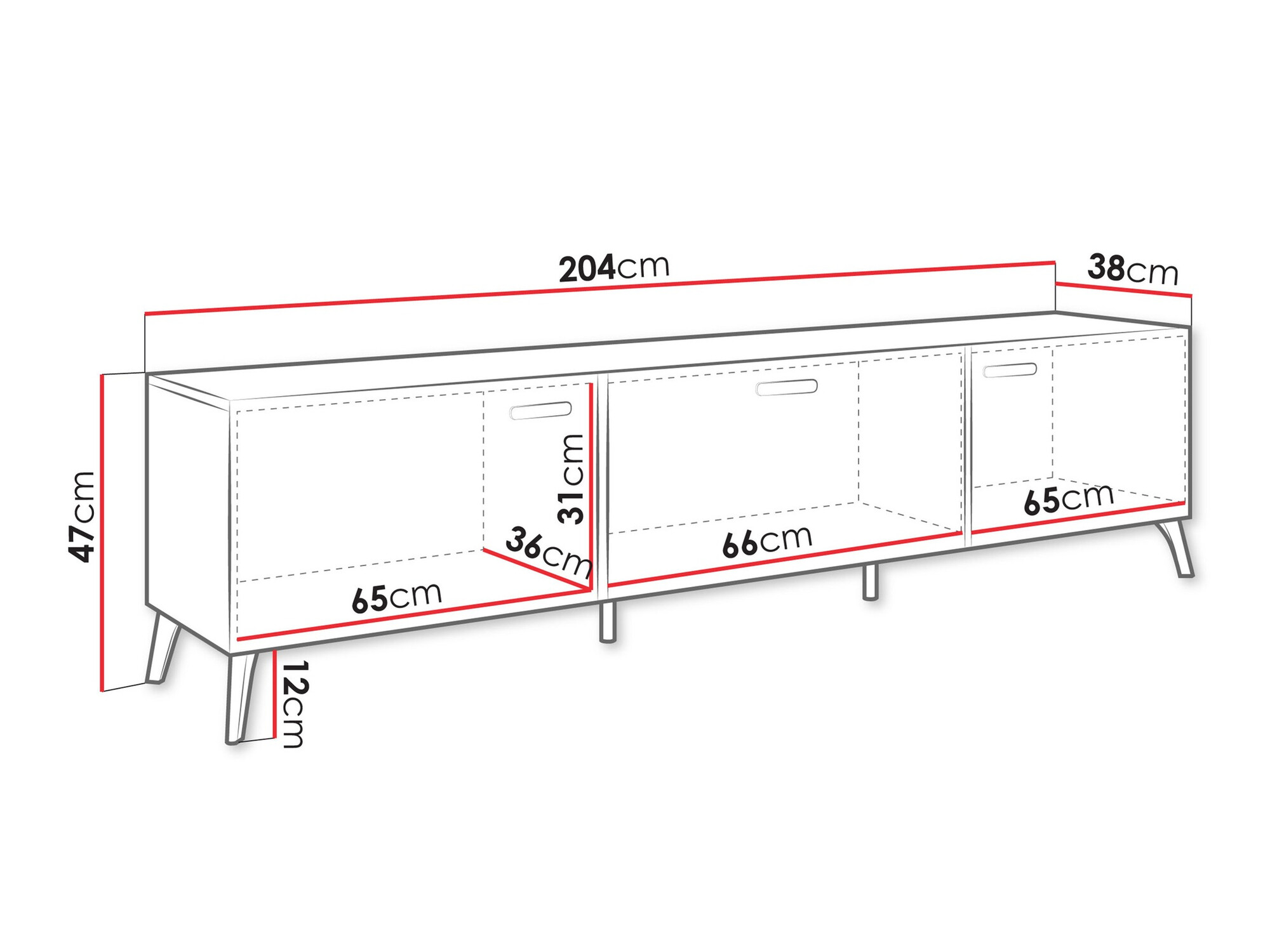 TV komoda Comfivo Capella I (Belo + Sjajno belo)