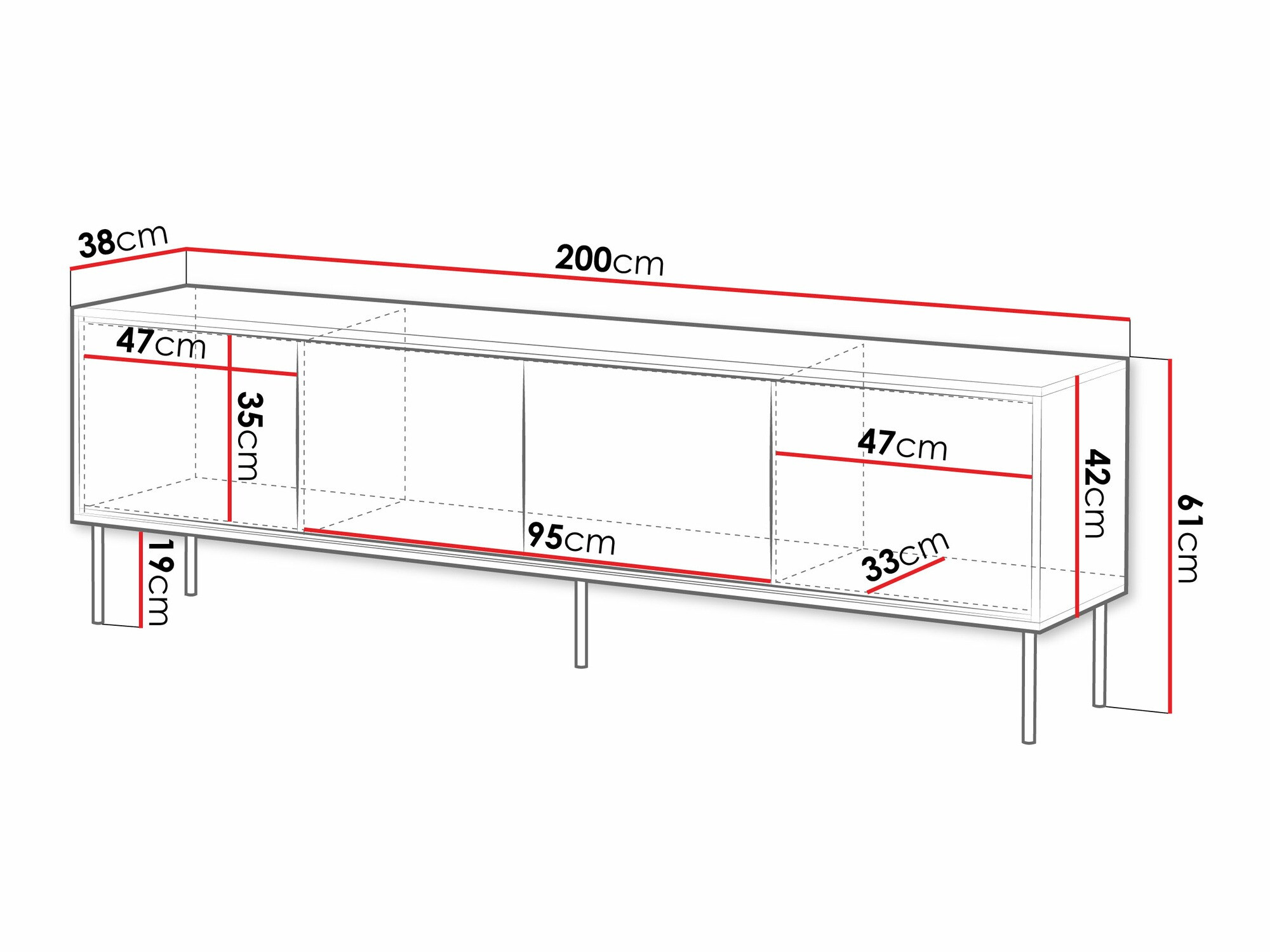 TV komoda Charlotte 209 (Belo)