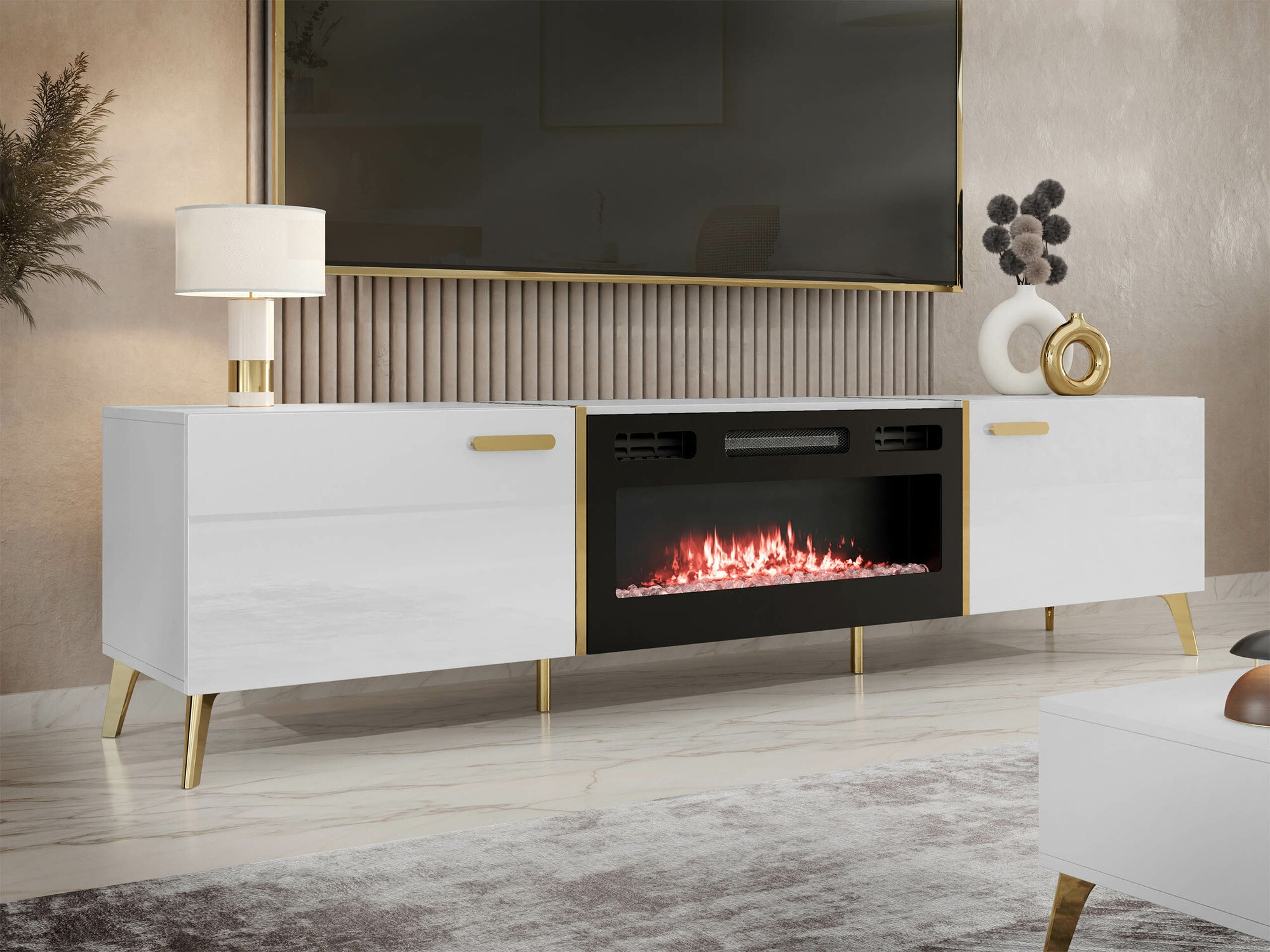 TV sto Comfivo Teslomo 112 (Belo + Sjajno belo)