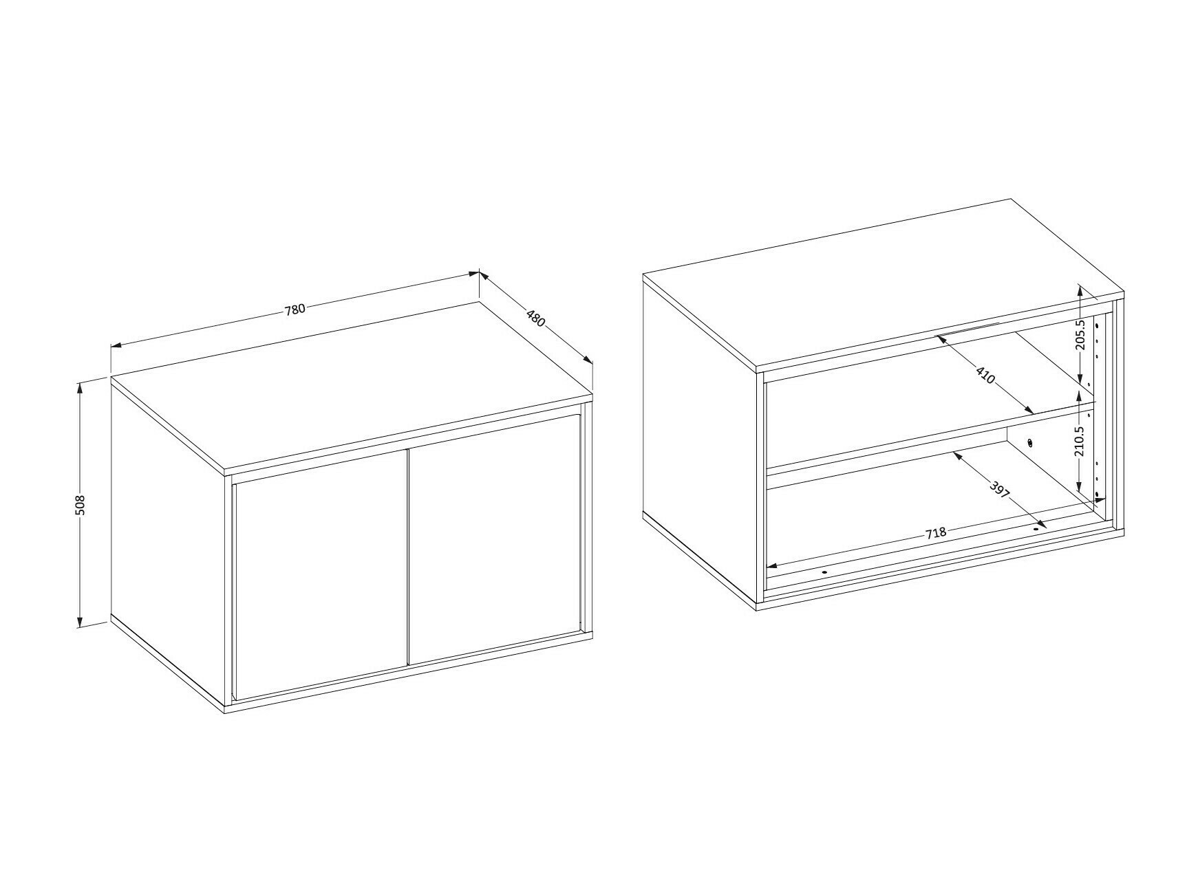 Zidni kupatilski ormarić za umivaonik Tecavu 103 (Congo)
