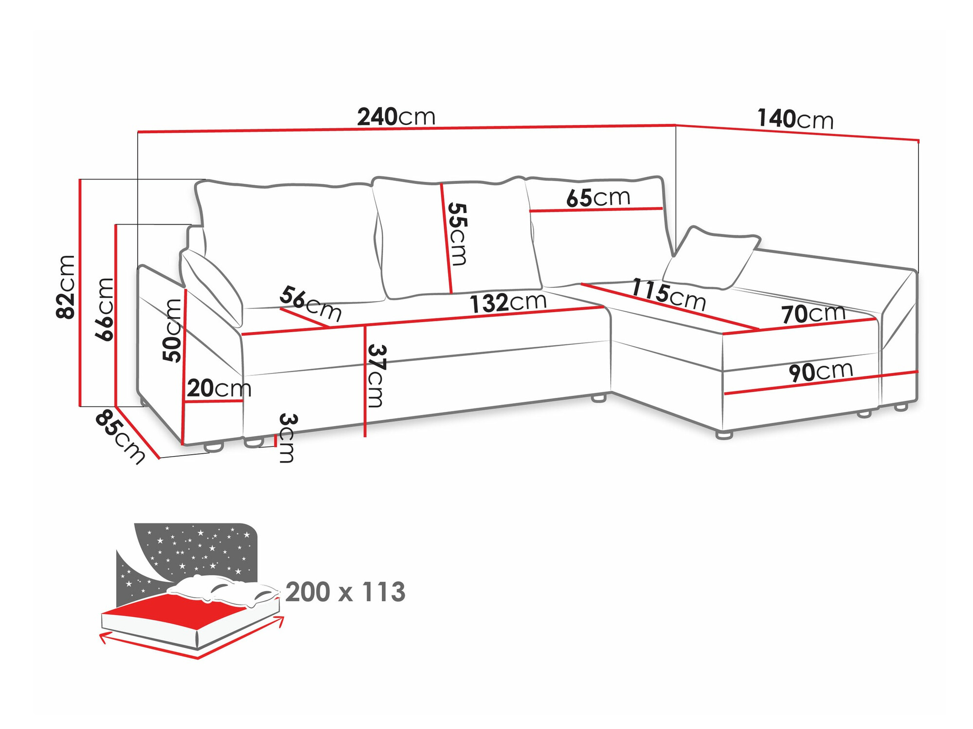 Ugaona sofa Memphis 104 (Poso 05)
