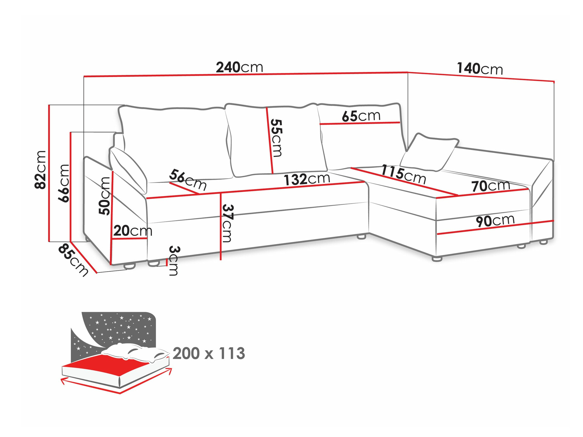 Ugaona sofa Memphis 104 (Poso 110)