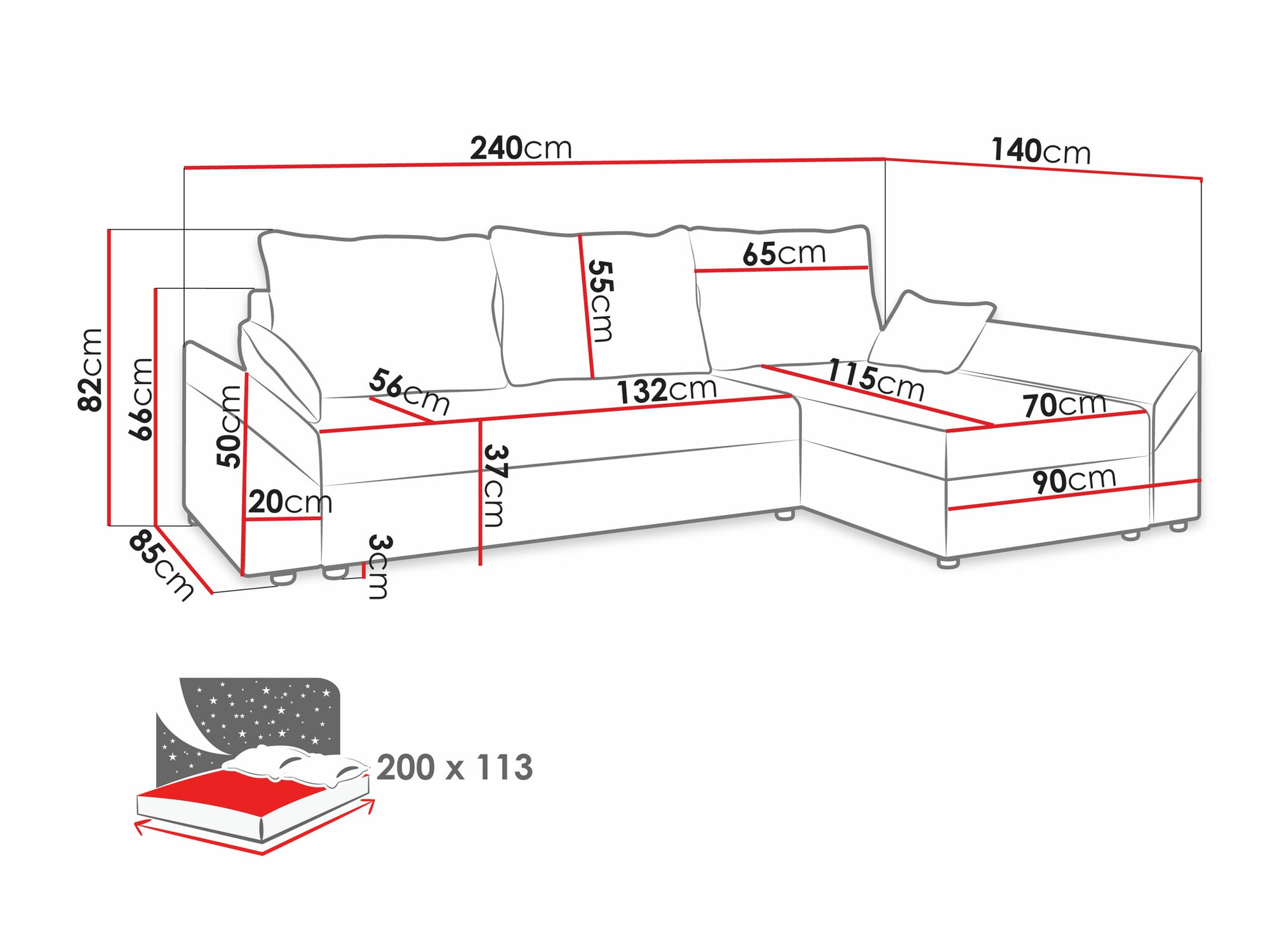 Ugaona sofa Memphis 104 (Poso 22)