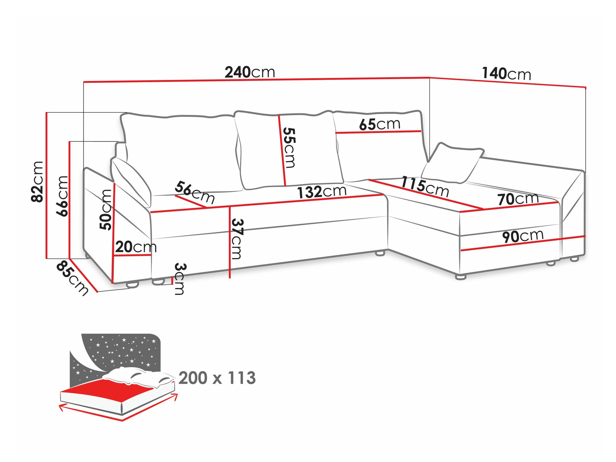 Ugaona sofa Memphis 130 (Kronos 19)