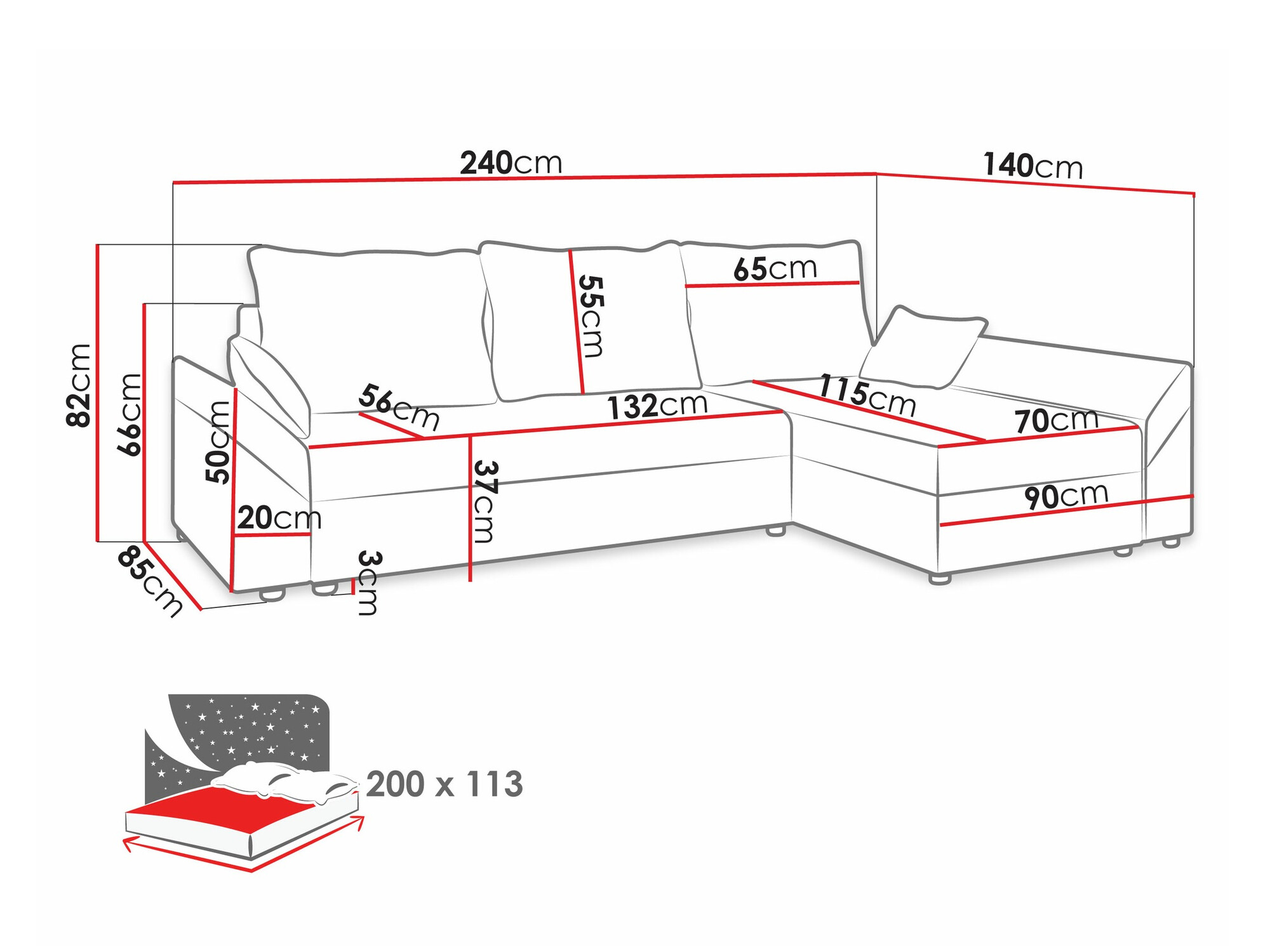 Ugaona sofa Memphis 130 (Muna 10 + Muna 14)
