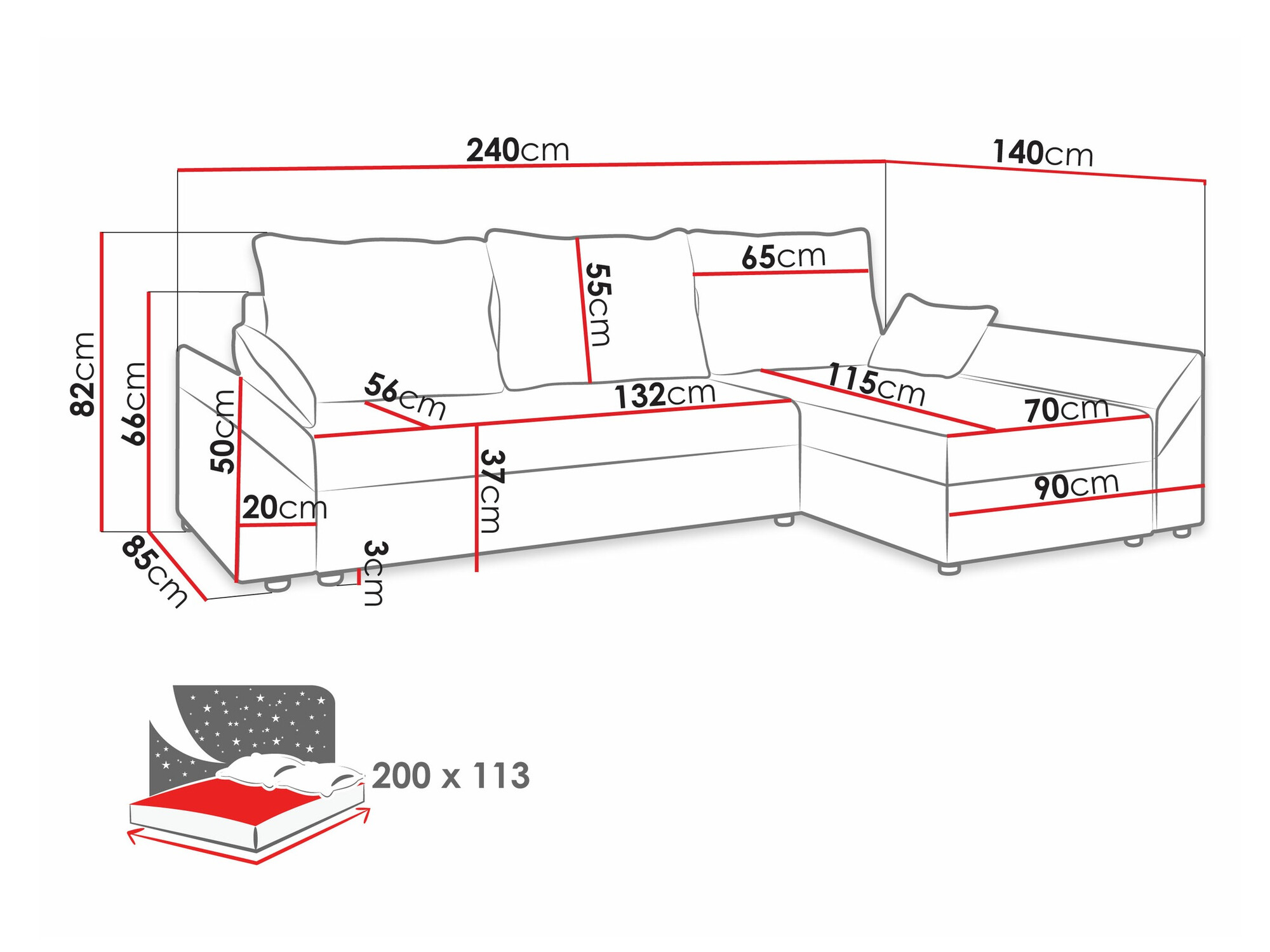 Ugaona sofa Memphis 130 (Paros 06)