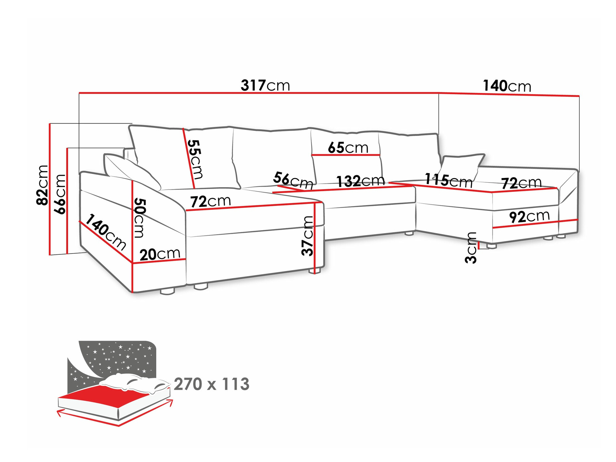 Ugaona sofa Memphis 131 (Kronos 29)