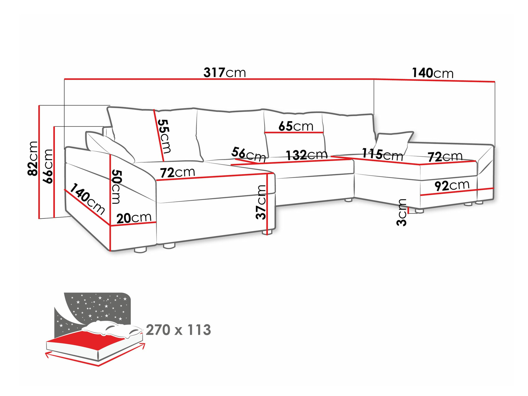 Ugaona sofa Memphis 131 (Muna 14 + Muna 10)