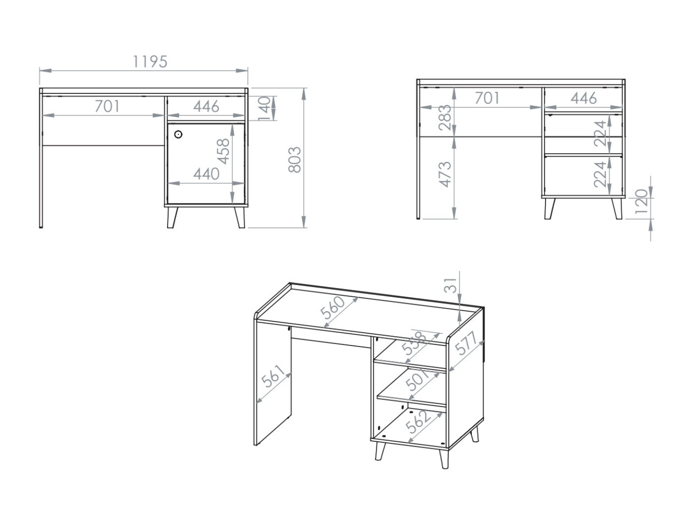 Kancelarijski sto Tortoli 106 (Ružičasta)