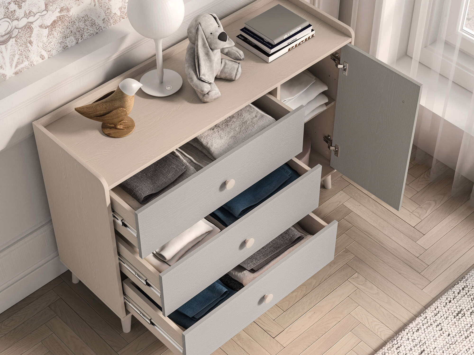 Komoda Tortoli 104 (Sivo)