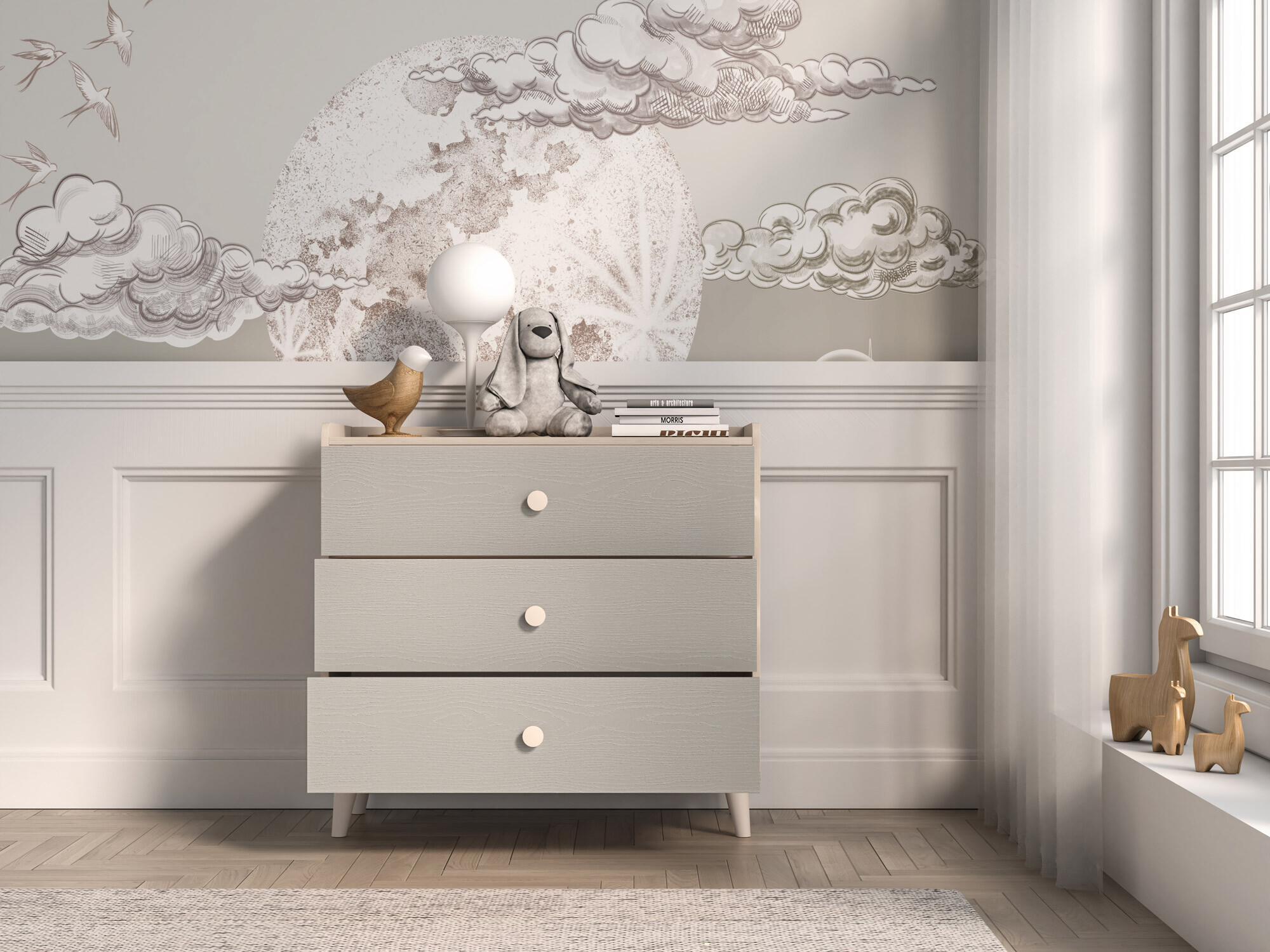 Komoda Tortoli 105 (Sivo)