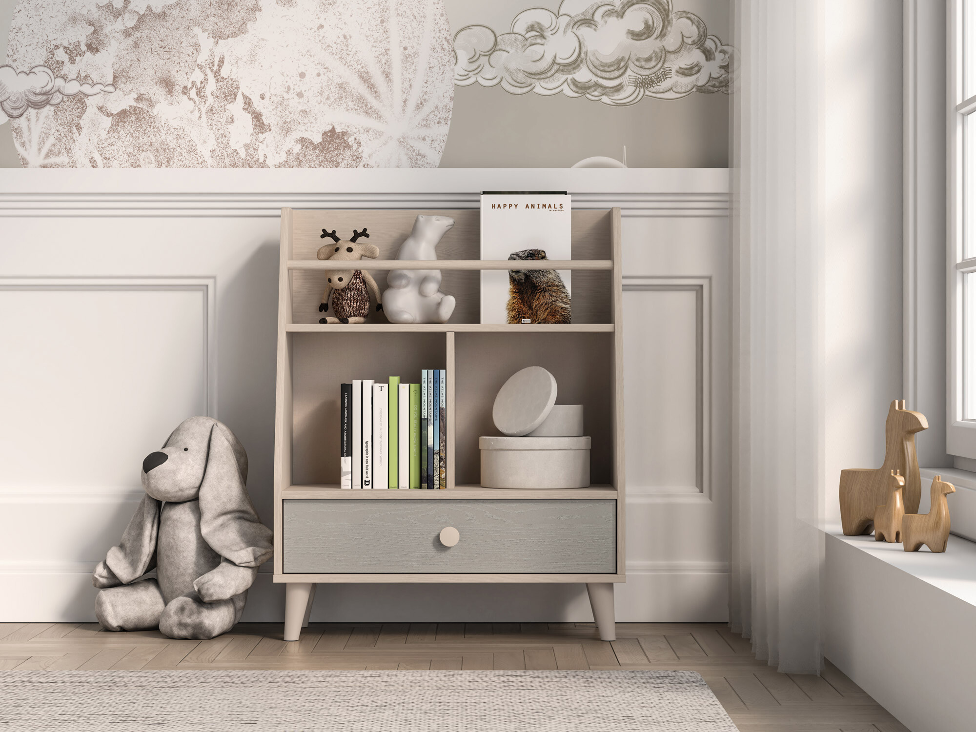 Polica Tortoli 107 (Sivo)