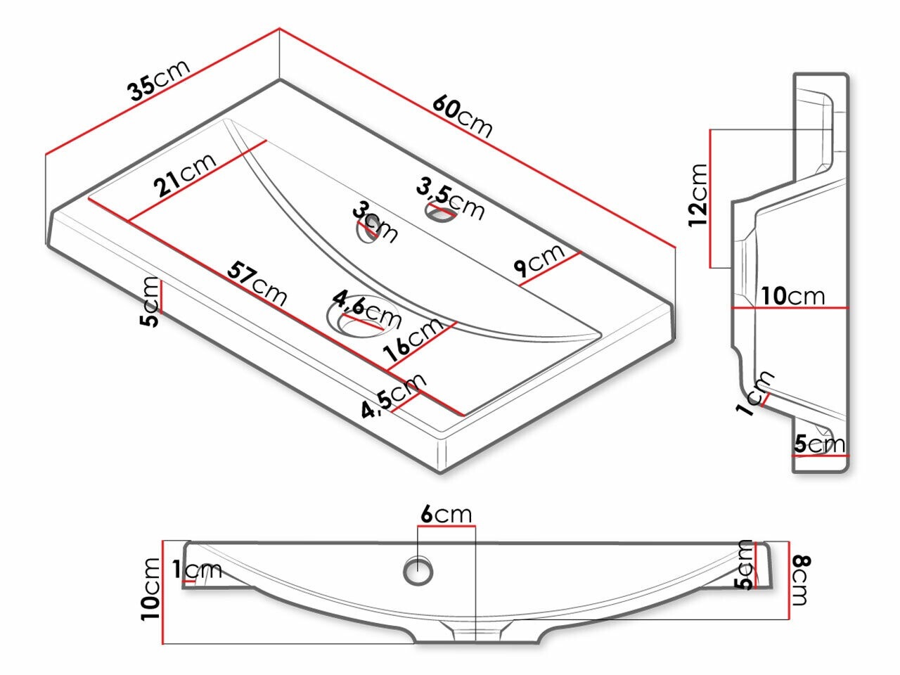 Set za kupatilo Sarasota 123 (Belo + Sjajno belo)