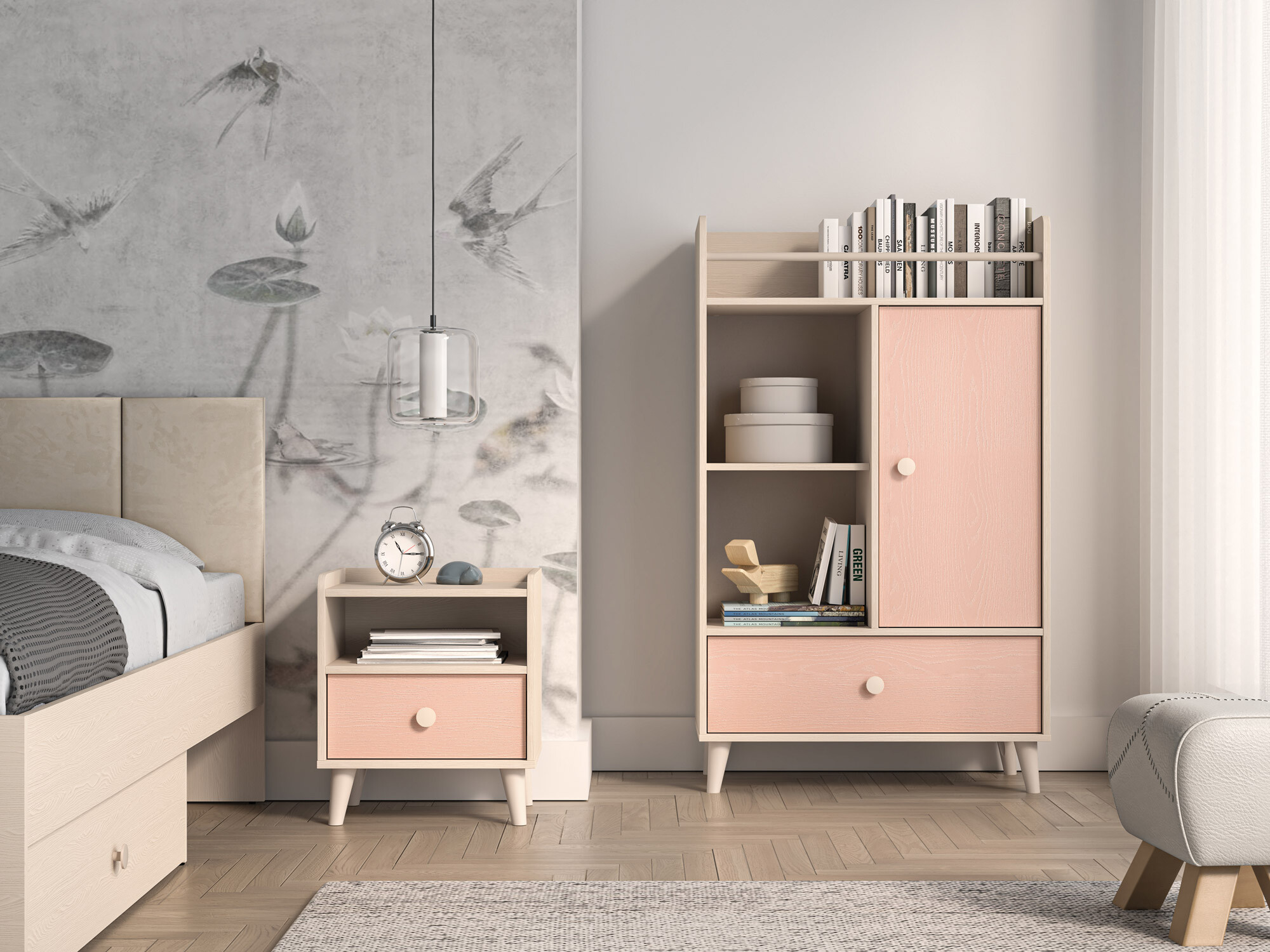 Noćni ormarić Tortoli 108 (Roza)