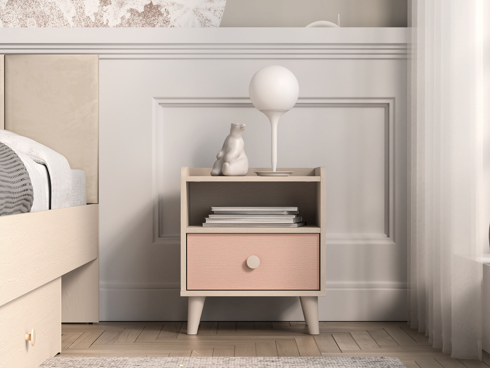 Noćni ormarić Tortoli 108 (Roza)