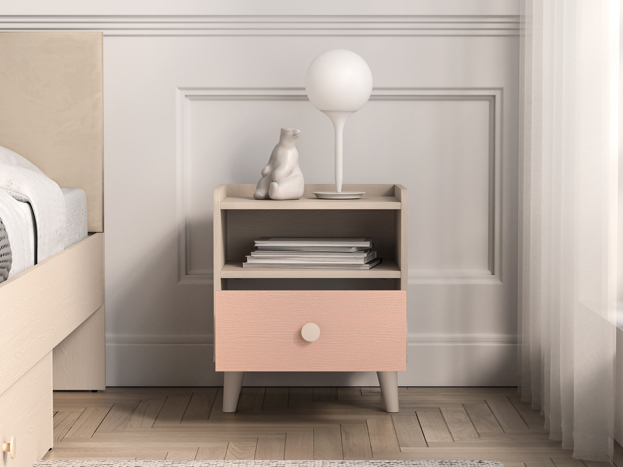 Noćni ormarić Tortoli 108 (Ružičasta)