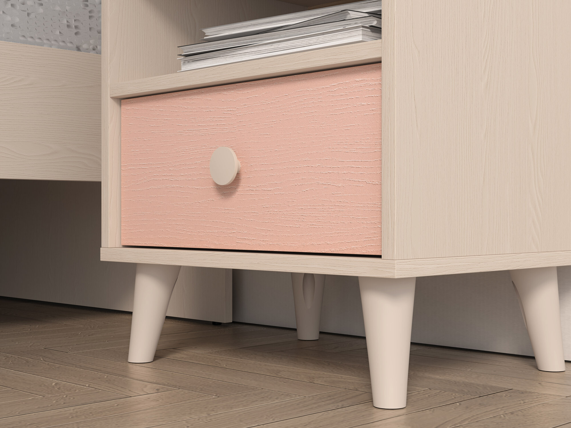 Noćni ormarić Tortoli 108 (Ružičasta)